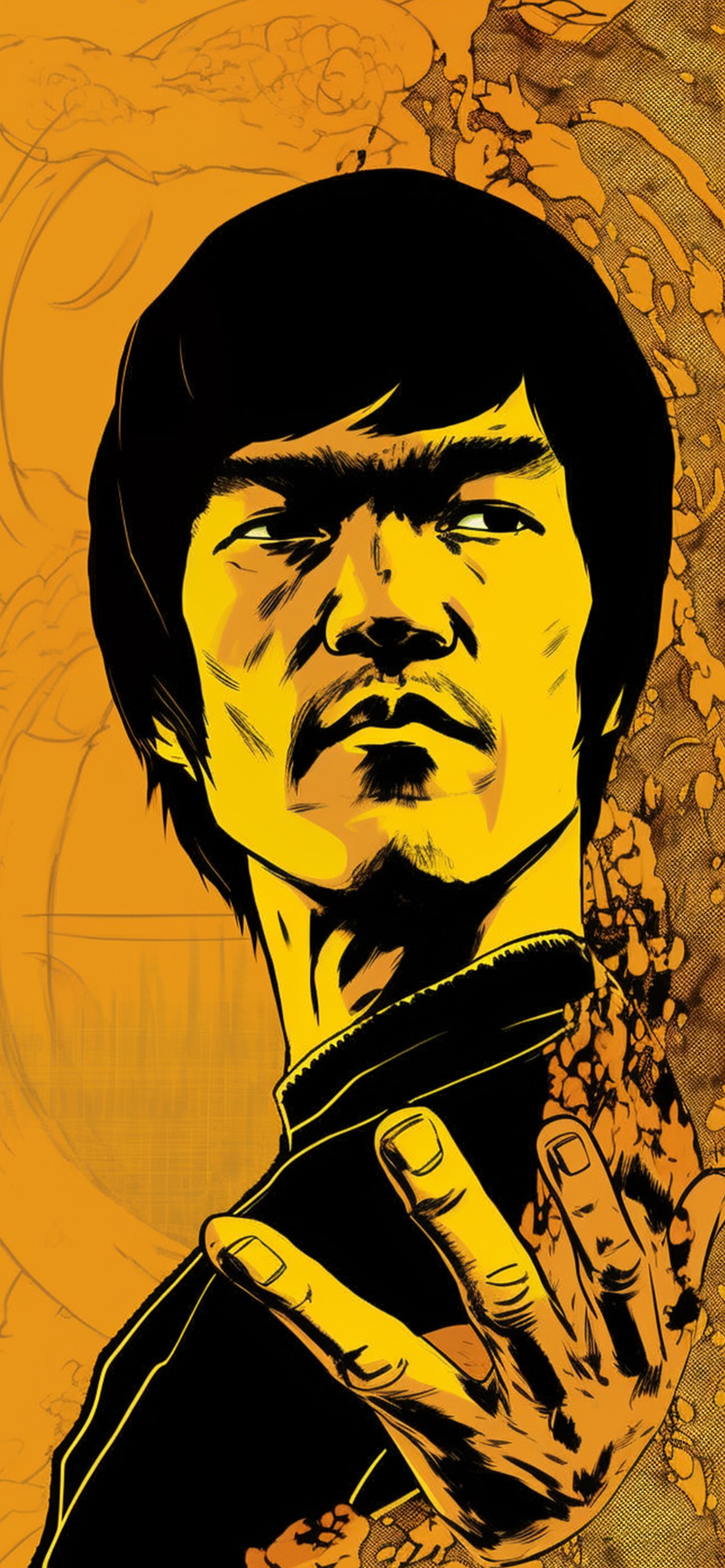 1190x2560 Bruce Lee Orange Wallpaper Lee Wallpaper for iPhone, Phone