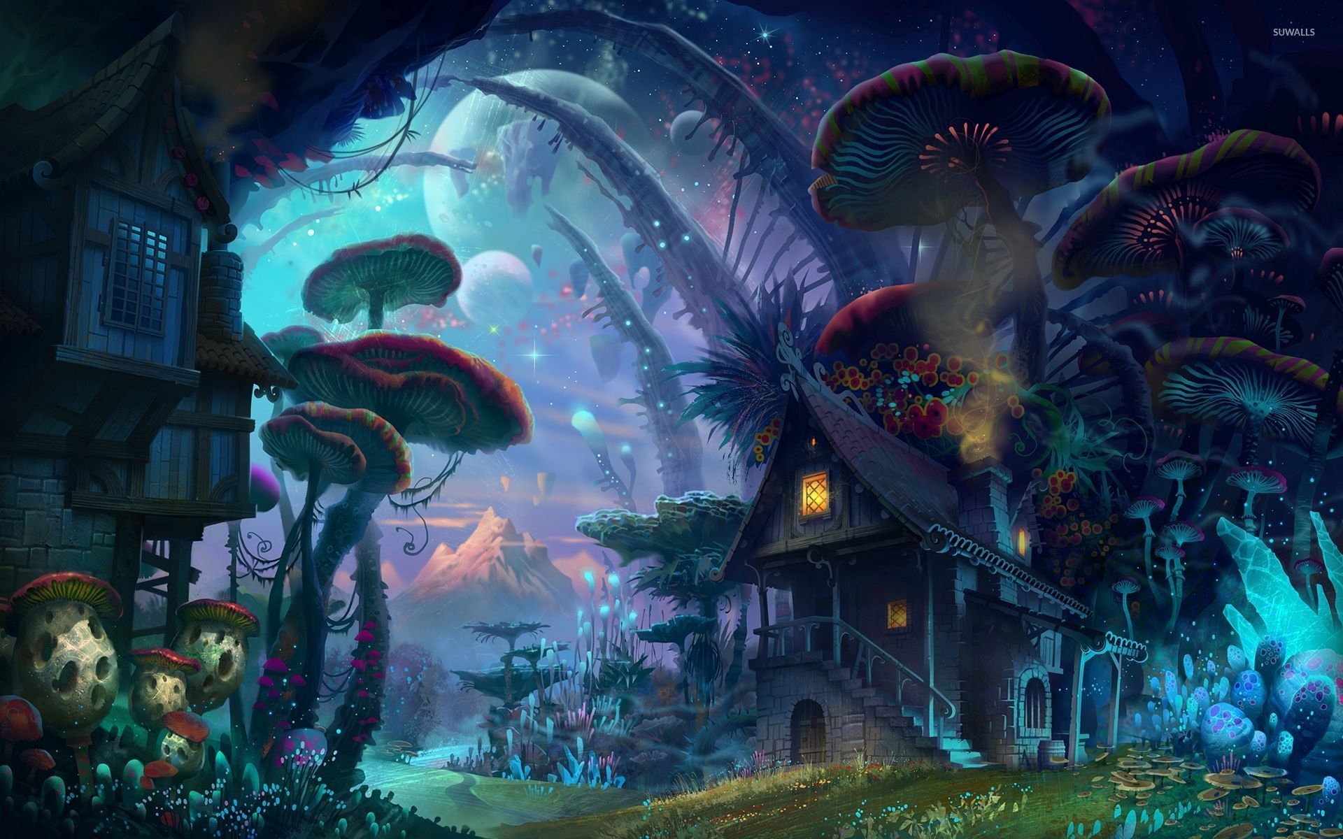 1920x1200 Wallpaper, trippy, psychedelic, mushroom, magic mushrooms, fantasy art, Desktop