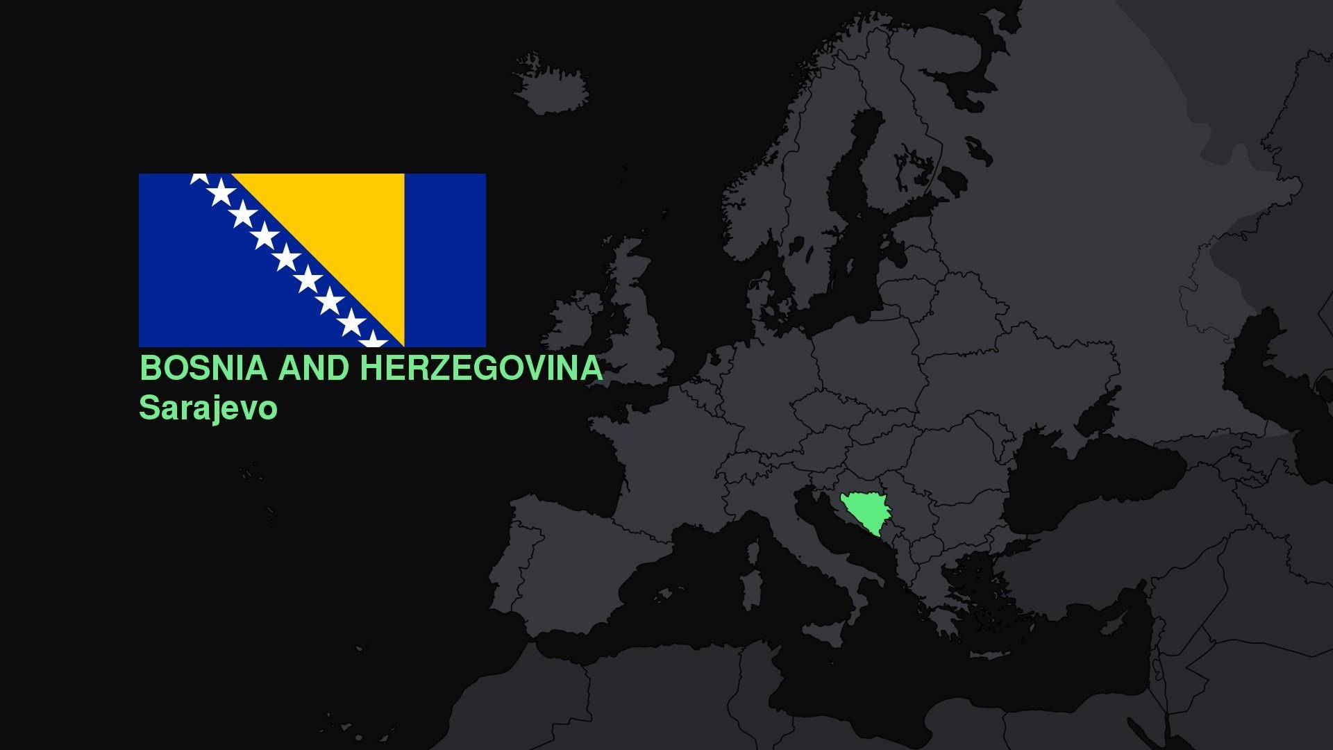 1920x1080 Bosnia and Herzegovina, Europe, Flag, Map Wallpaper HD / Desktop, Desktop