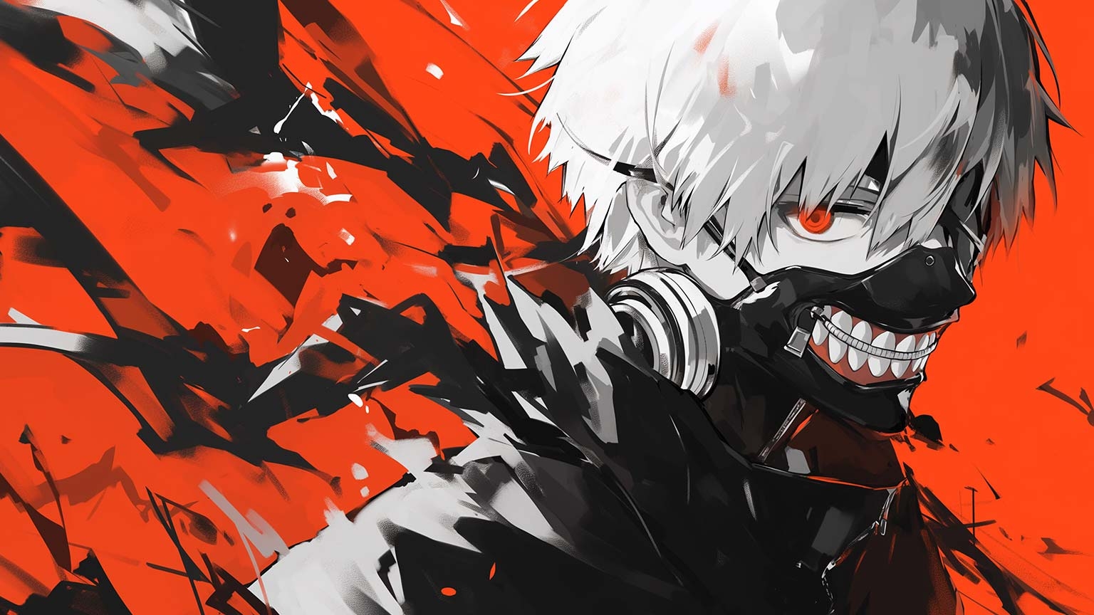 1540x870 Tokyo Ghoul Ken Kaneki in Red Mask, Desktop