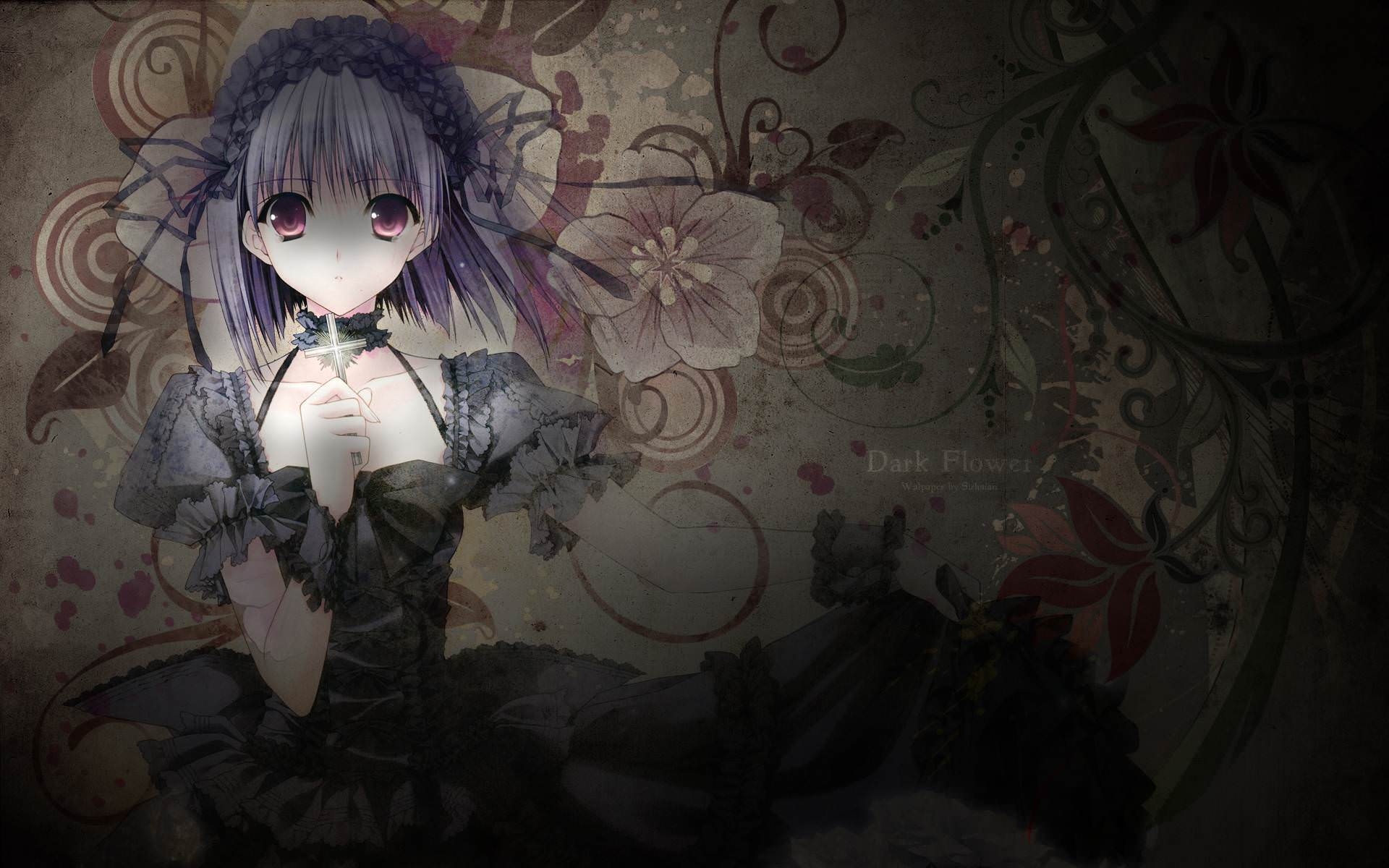 1920x1200 Anime Gothic Girl Flower wallpaper from Gothic Girls wallpaper, Desktop