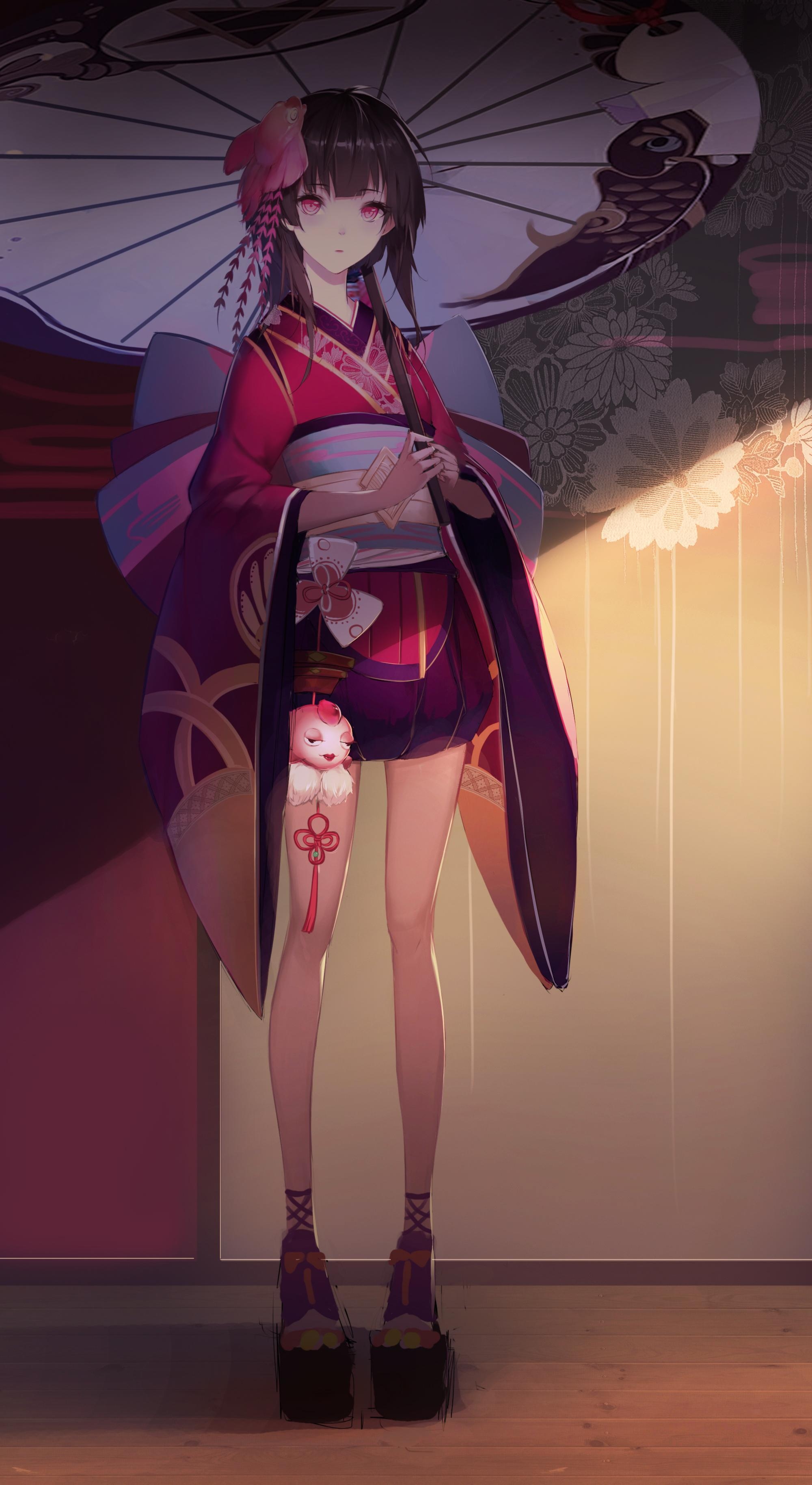 2000x3660 Kagura (Onmyouji) (NetEase) Wallpaper, Phone