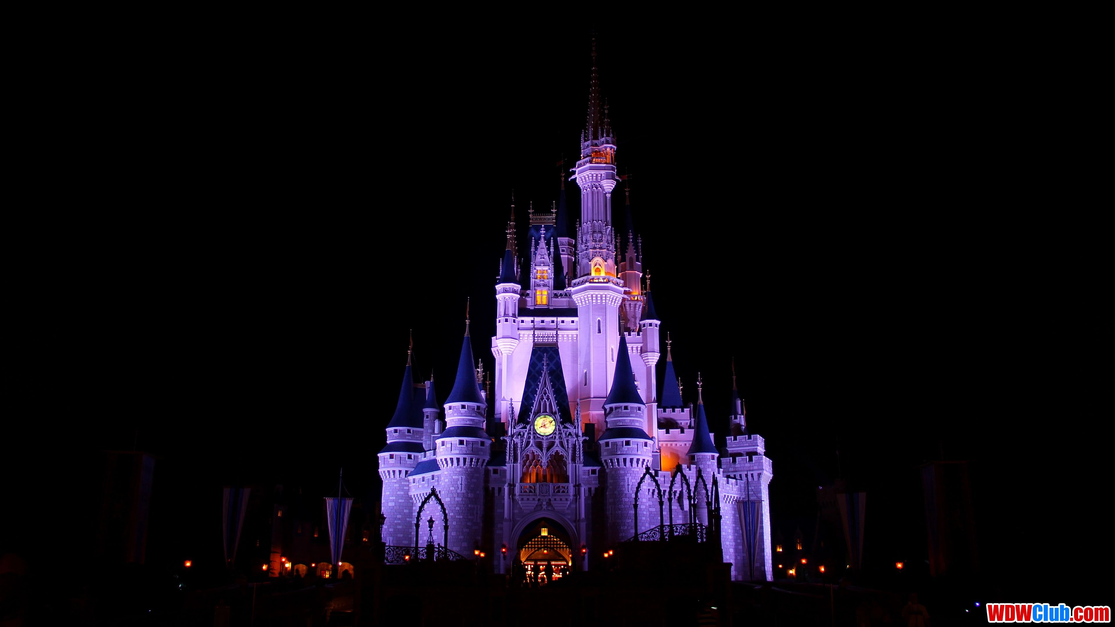 3840x2160 Cinderella Castle at Night 4K Wallpaper, Desktop