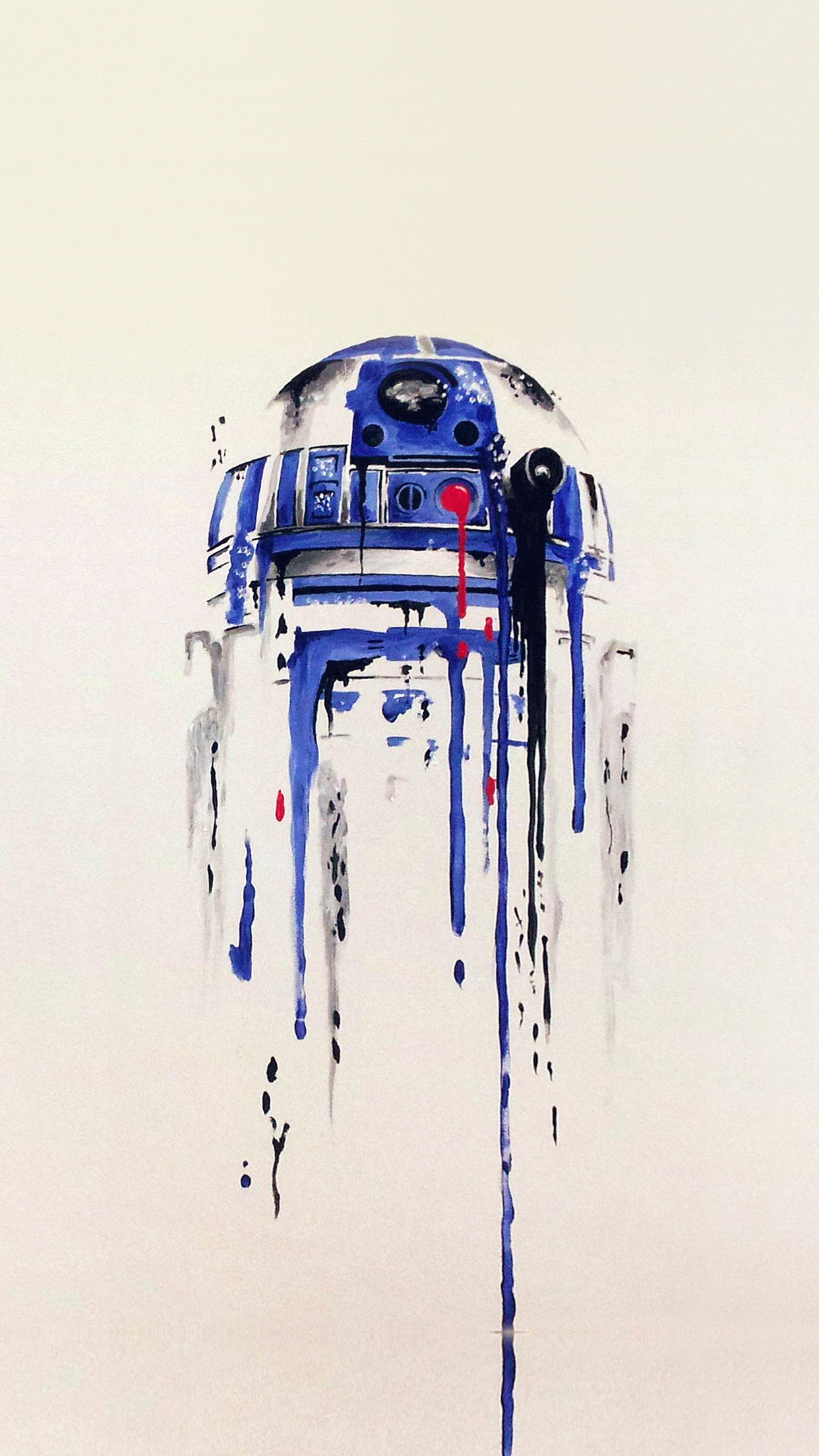 1250x2210 r2 d2 minimal painting starwars art illustration, Phone