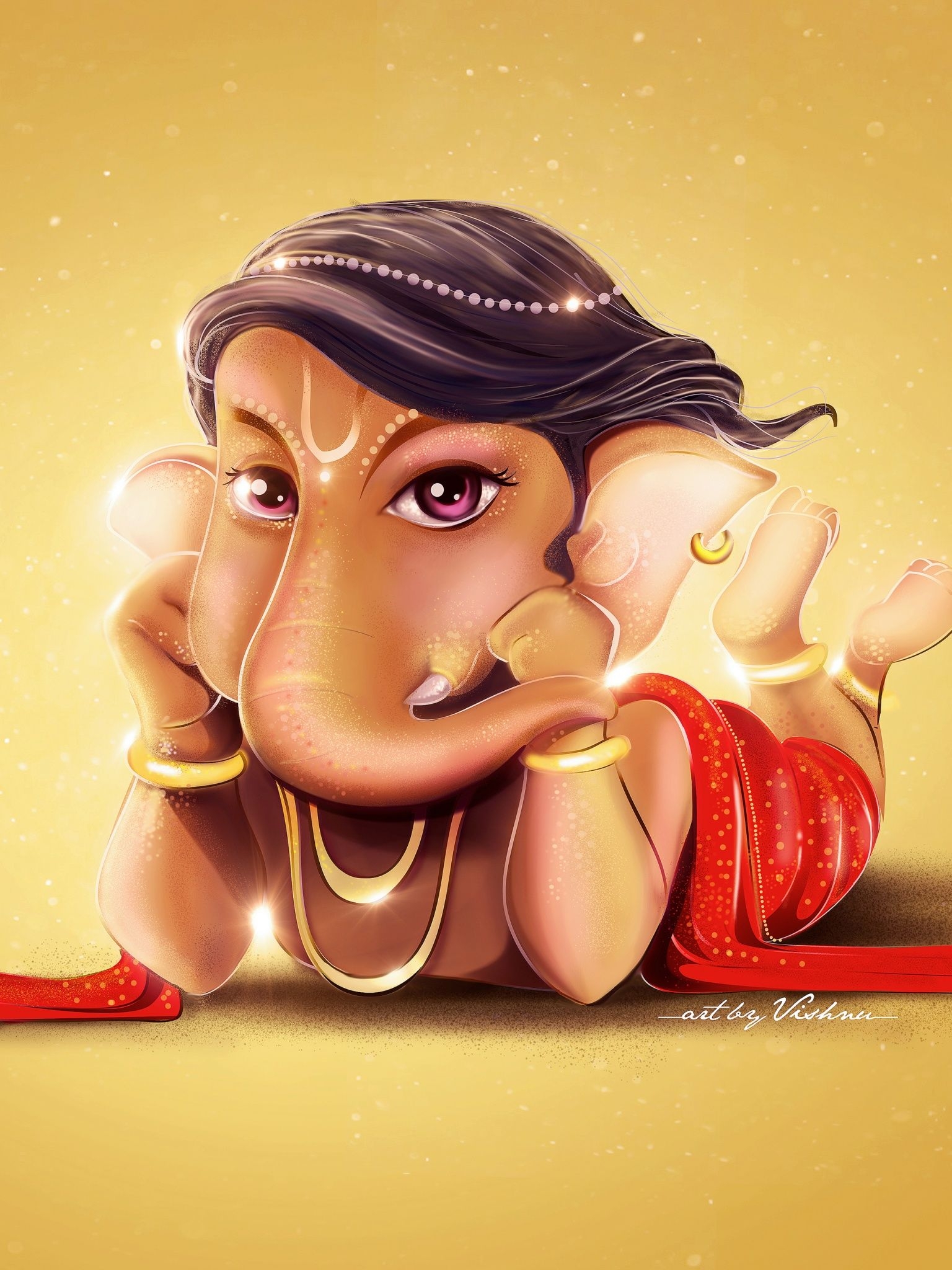 1540x2050 Lord Ganesha Wallpaper 4K, Little Ganesha, Ganapati Bappa, Cute Ganesha, Celebrations, Phone