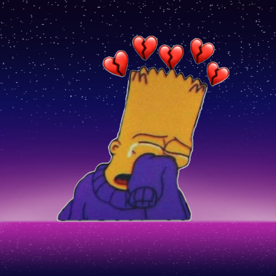 900x900 bart and lisa simpson sad edit aesthetic profile picture wallpaper, Phone