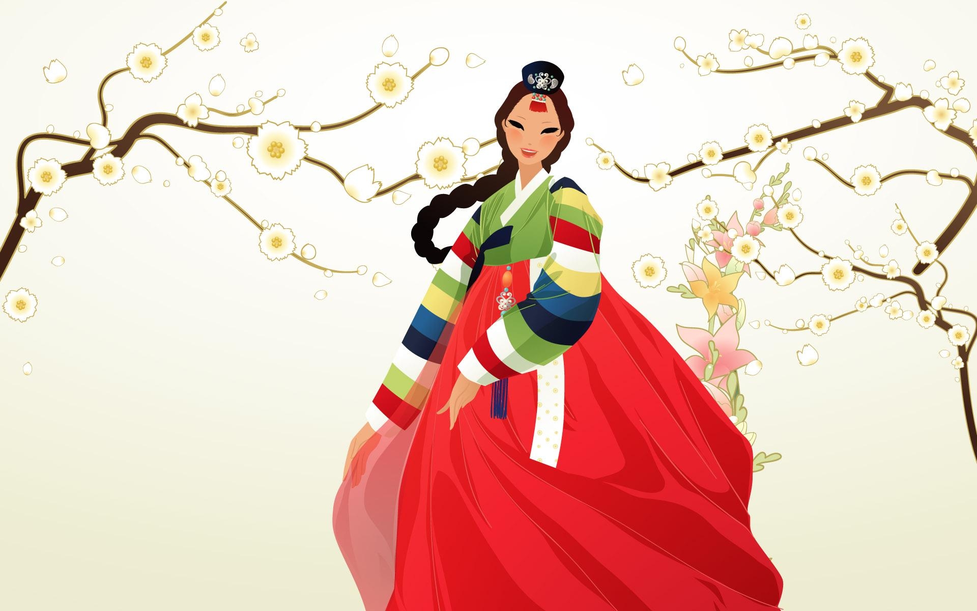 1920x1200 Korean women Wallpaper 5834 Women Cartoon, Desktop