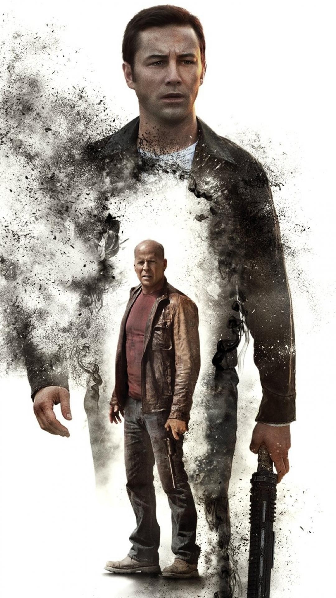 1080x1920 Movies Bruce Willis White Background Joseph Gordon Levitt Looper, Phone