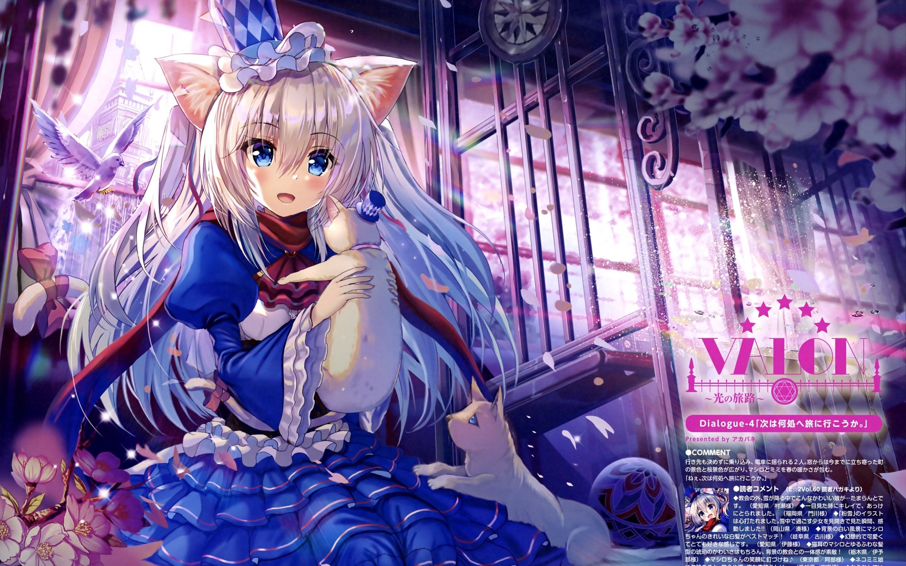 2880x1800 Anime Cat Girl, Animal Ears, Loli, Blue Dress, Cute Anime, Desktop