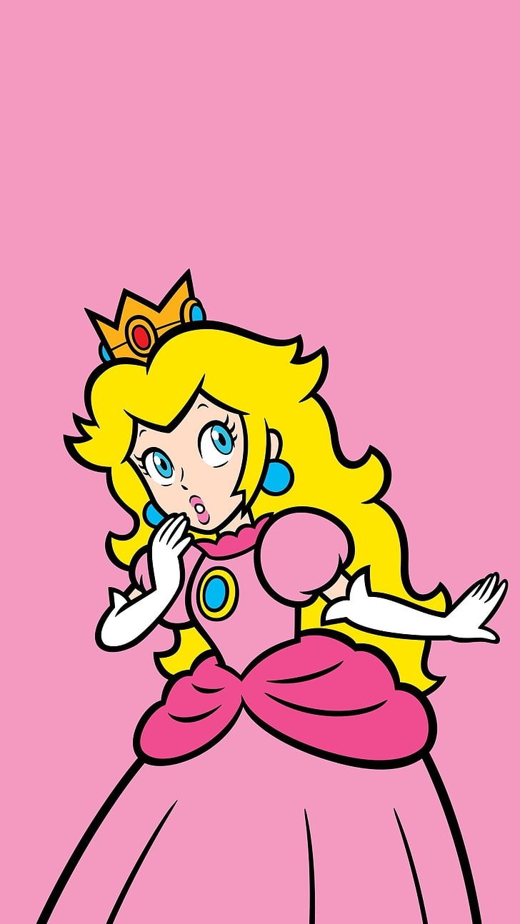 730x1300 Minimalism, Nintendo, Princess Peach, Simple Background, And Princess Peach Background Wallpaper & Background Download, Phone