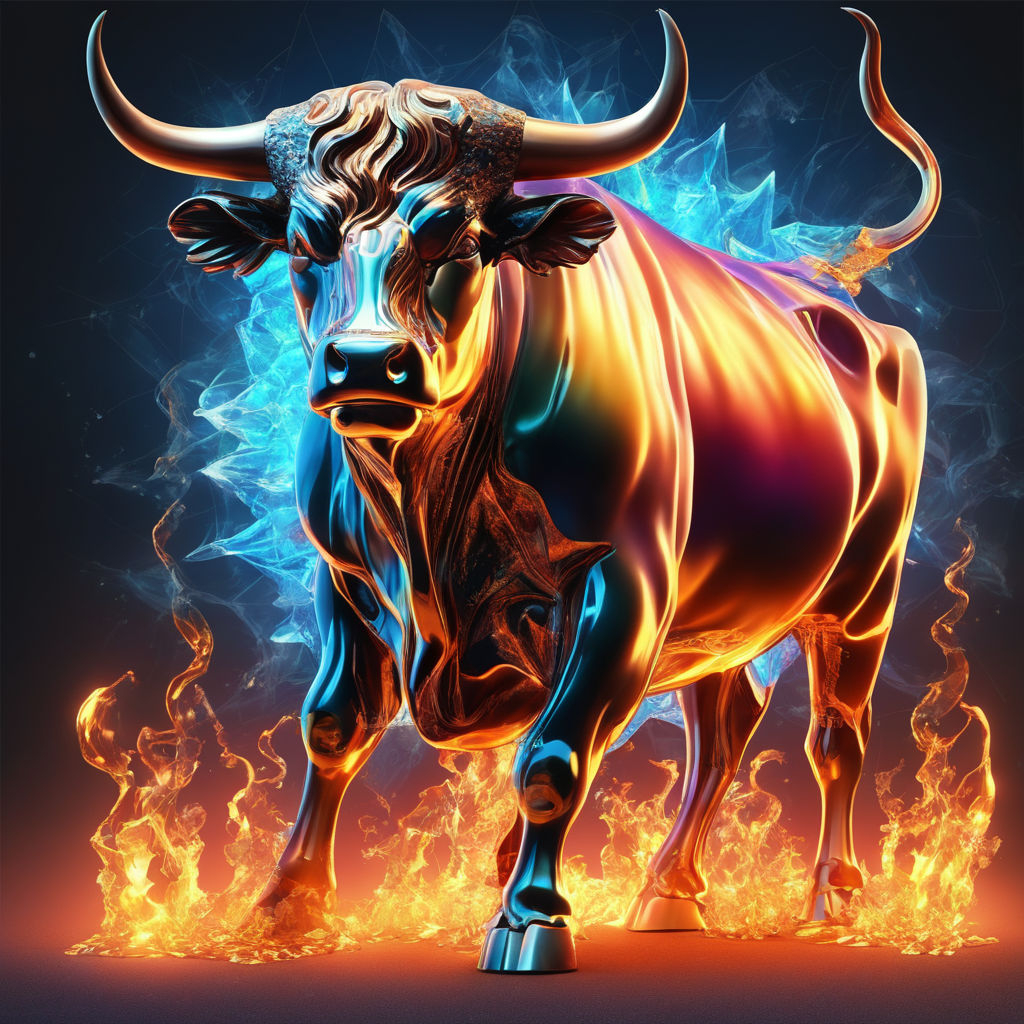 1030x1030 Logo of a high detail BULL in flames, Phone