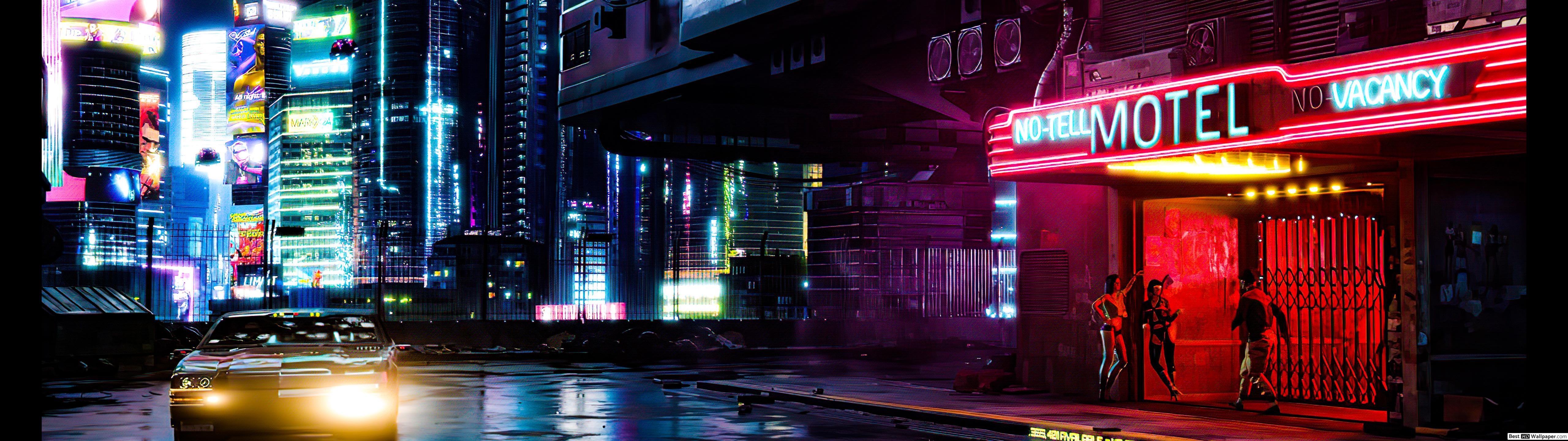 5120x1440 Cyberpunk 2077 8K 4K HD wallpaper download, Dual Screen