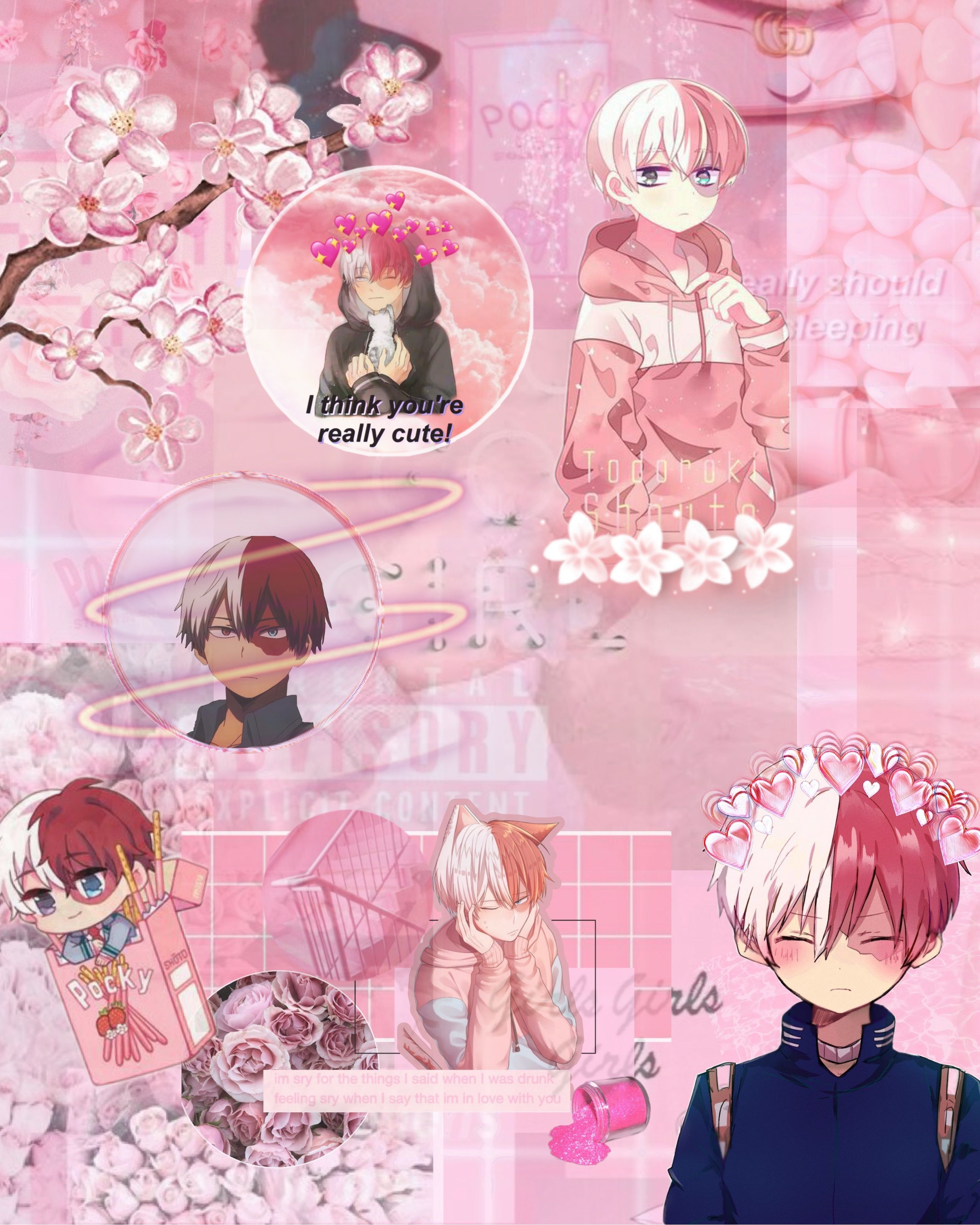 2780x3470 Shoto Todoroki Pink Wallpaper. Pink wallpaper, Aesthetic wallpaper, Wallpaper, Phone