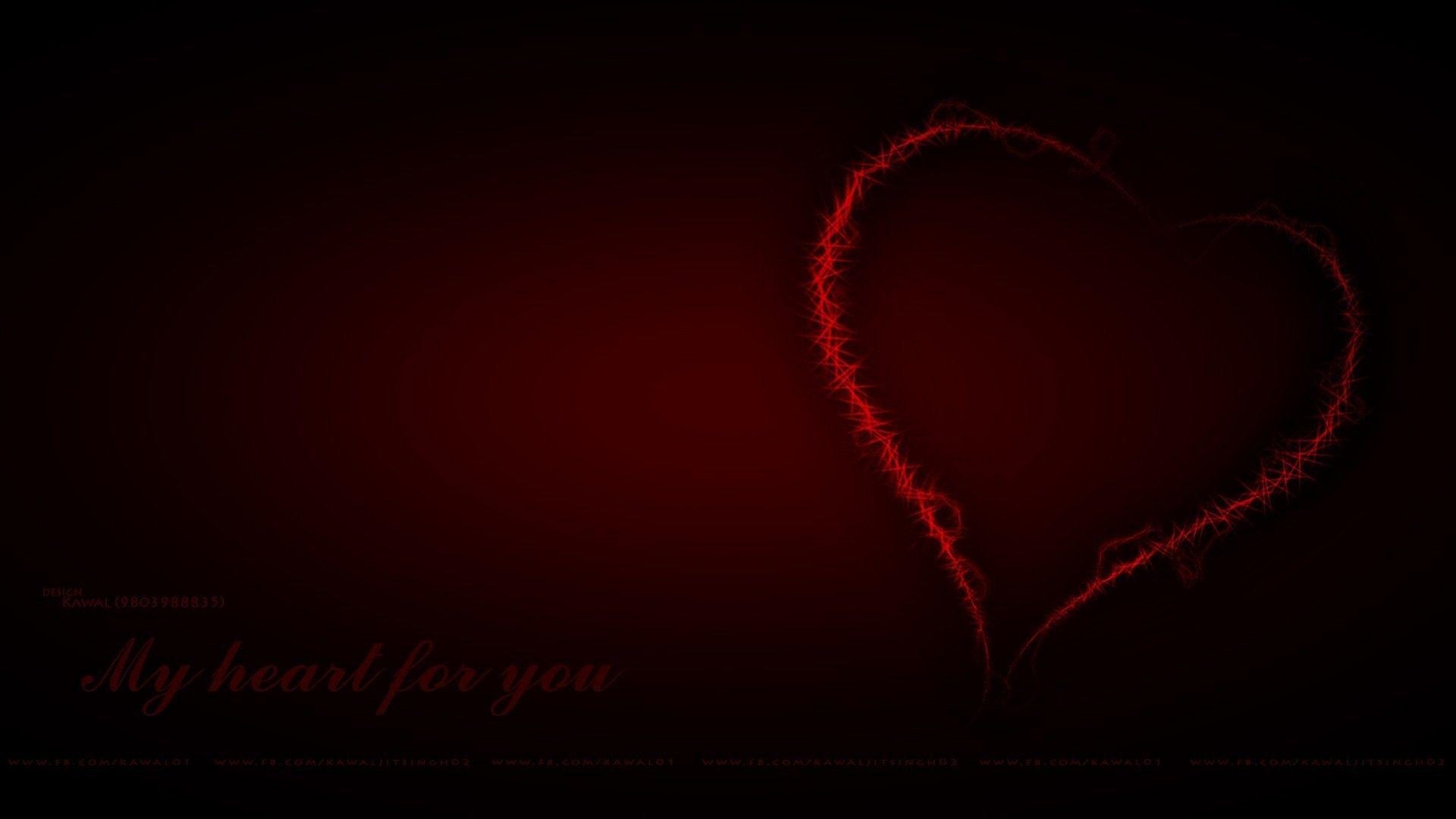 1920x1080 Black and Red Heart Wallpaper, Desktop