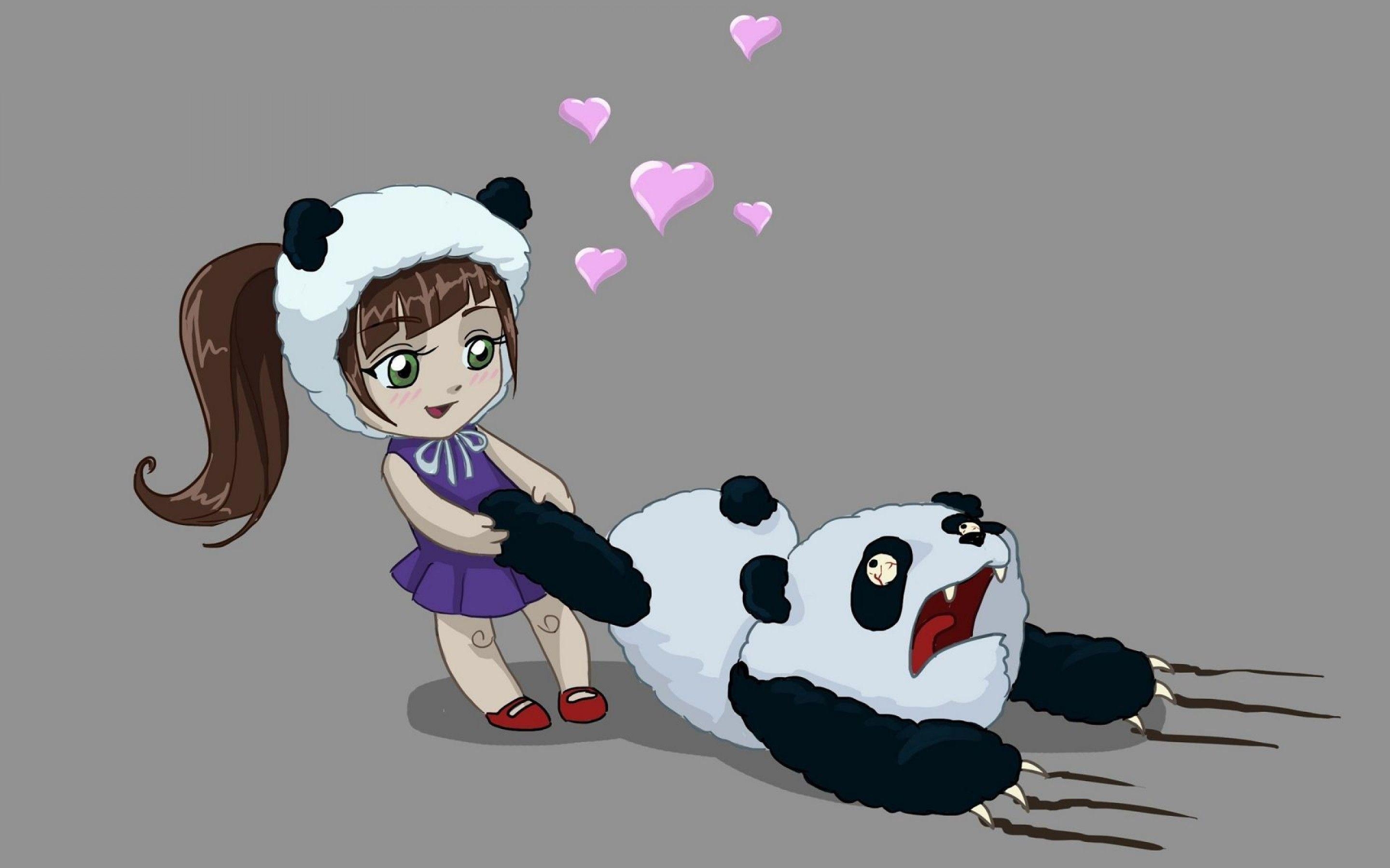 2880x1800 Cute Anime Panda Girl Wallpaper Free Cute Anime Panda, Desktop