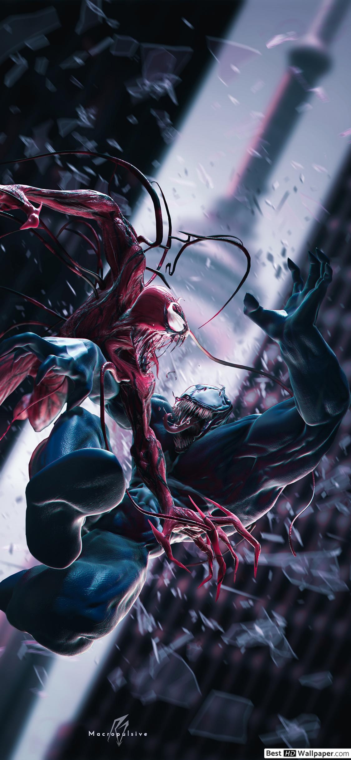 1130x2440 venom vs carnage HD wallpaper download, Phone