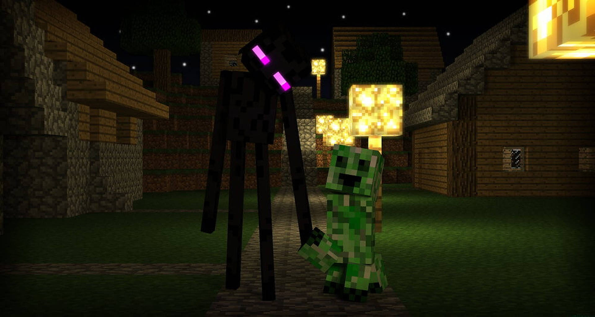 1920x1030 Download Minecraft Creeper And Enderman, Desktop