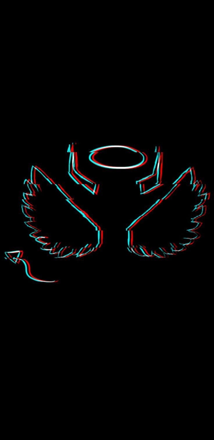 740x1520 Demon&angel. Glitch wallpaper, Black phone wallpaper, Trippy wallpaper, Phone