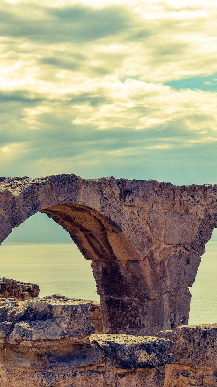 750x1340 Download  Cyprus, Ruins, Archaeology, Clouds, Sky, Phone