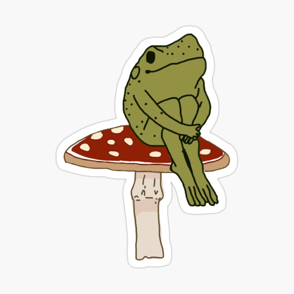 1000x1000 frog on mushroom Tote Bag, Phone