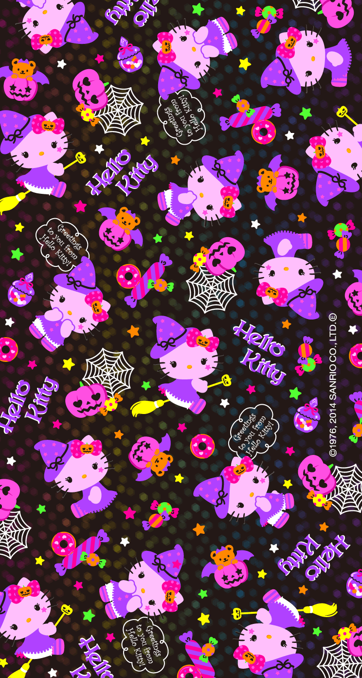 750x1400 Halloween Hello Kitty iPhone Wallpaper Free Halloween Hello Kitty iPhone Background, Phone