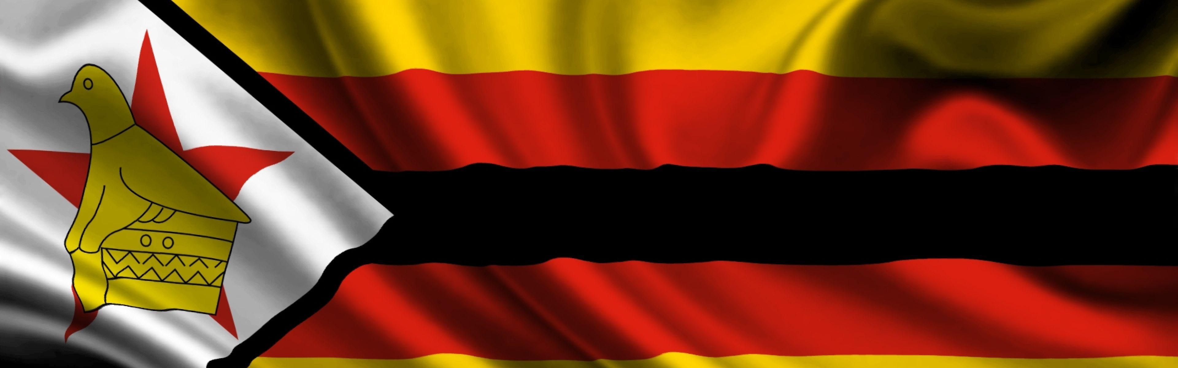 3840x1200 Download Wallpaper  Zimbabwe, atlas, Flag, Cloth, Silk, Dual Screen