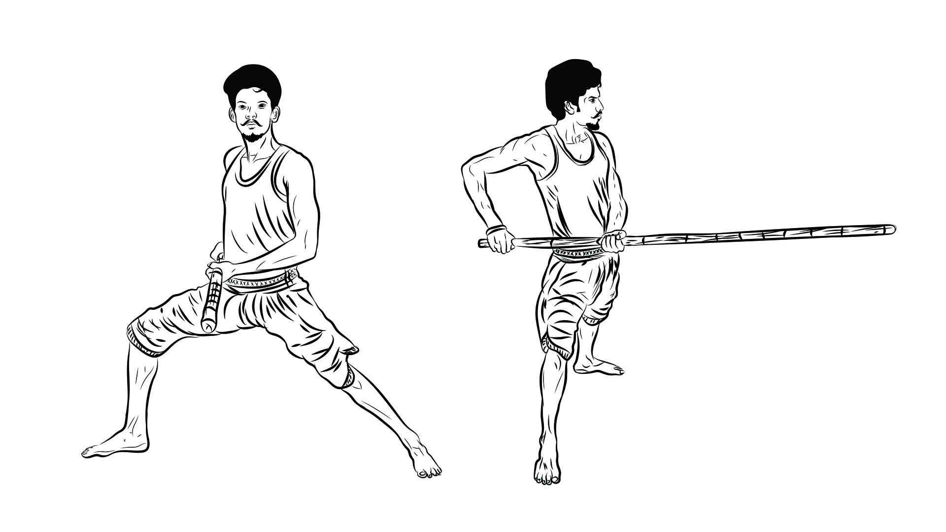 1920x1080 Tamil Traditional Silambam Illustration, Desktop