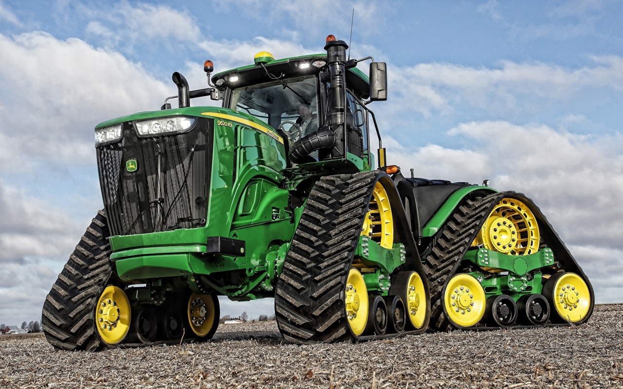 1280x800 Desktop Wallpaper tractors John Deere 9520 RX Green Front, Desktop