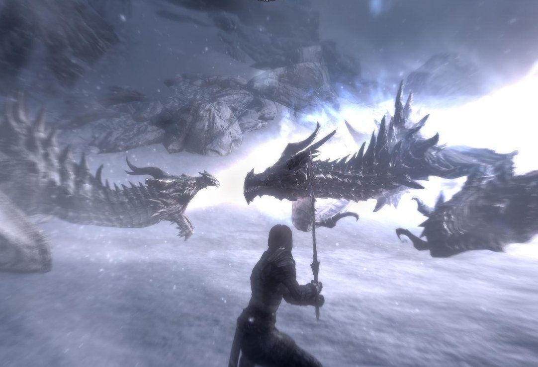 1090x740 Septima and Paarthurnax VS Alduin, Desktop