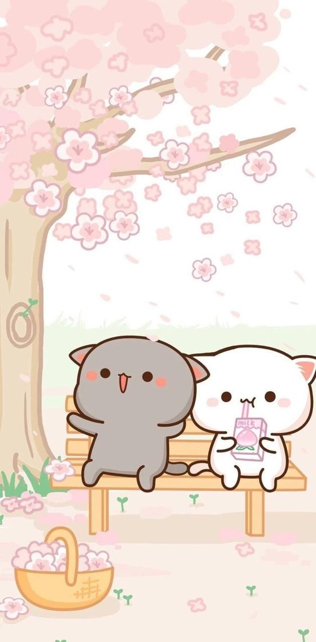 630x1280 Kawaii cat wallpaper by Ch0uka. iPhone wallpaper kawaii, Kawaii wallpaper, Cute anime cat, Phone