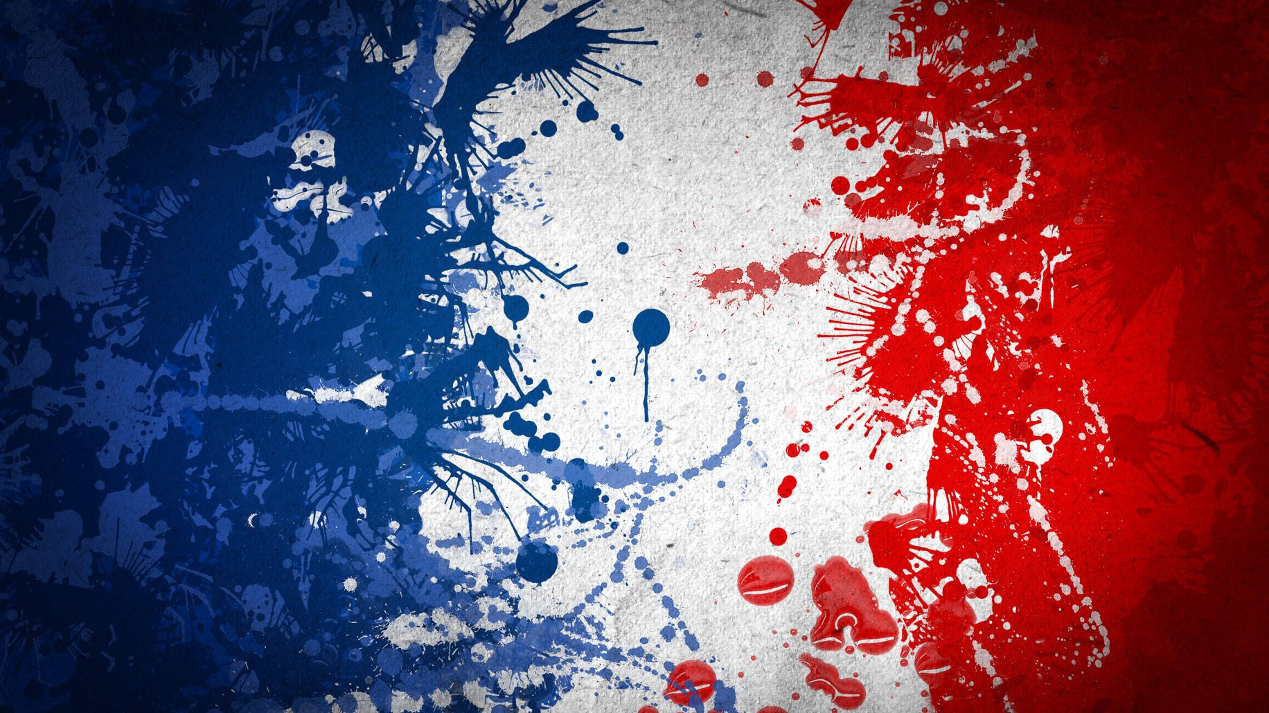 1840x1030 Flag Of France Paint Art Wallpaper, Desktop