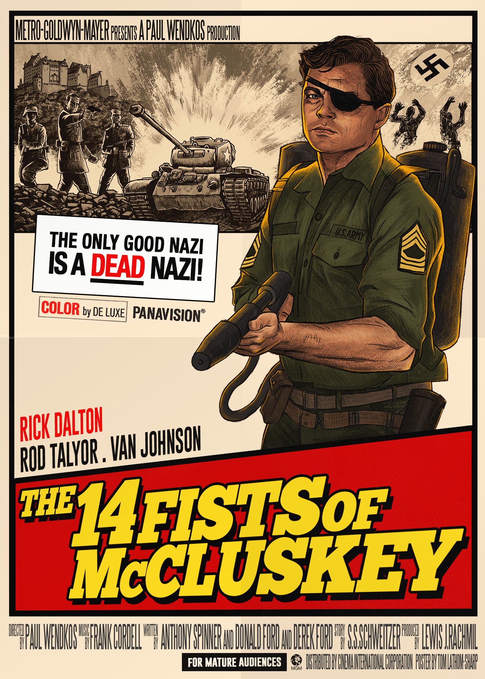 1550x2170 The 14 Fists of McCluskey starring Rick Dalton. An old school type poster I designed and illustrated, Phone