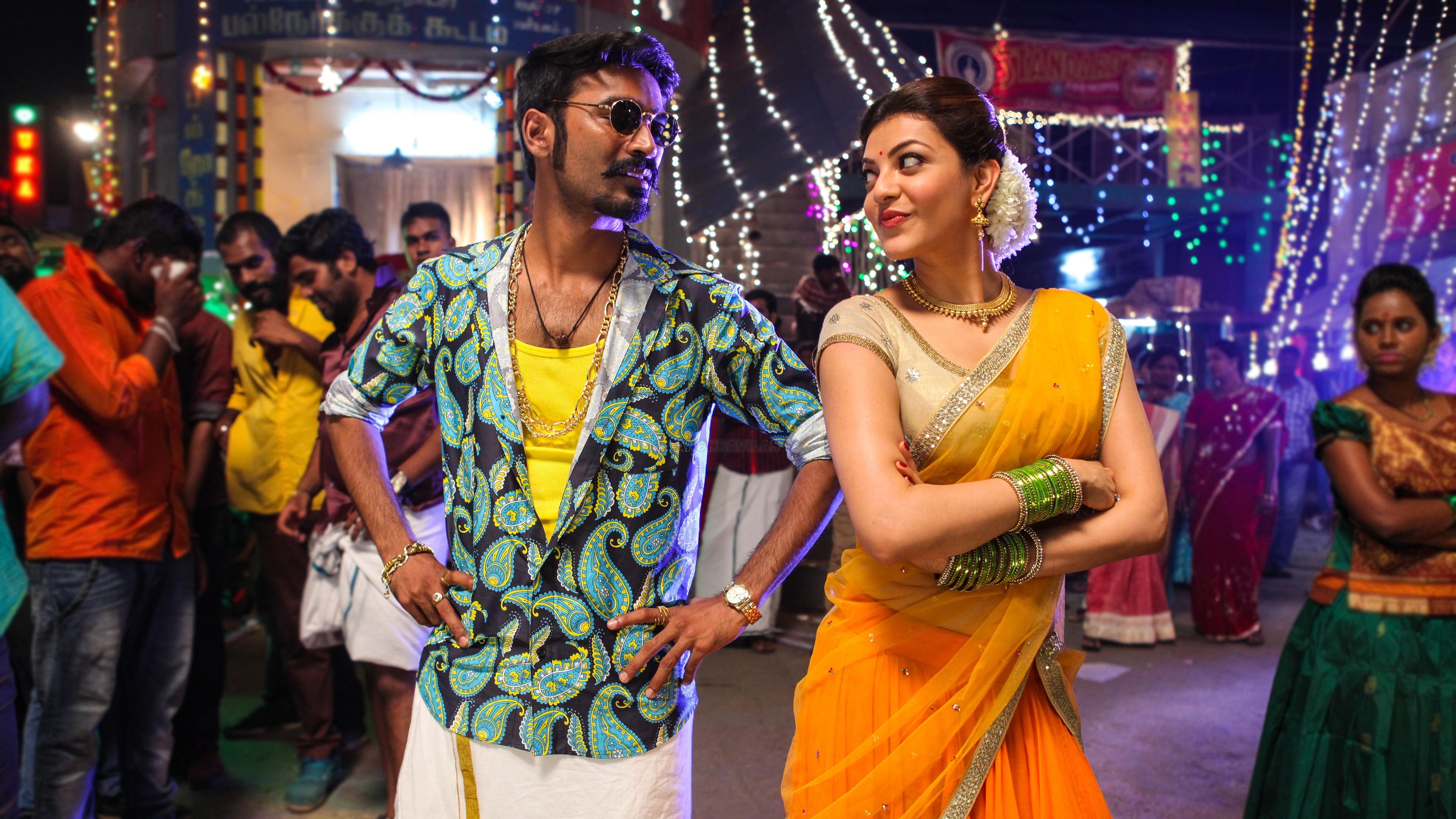 3840x2160 Dhanush Kajal Maari Tamil Movie 4K wallpaper, Desktop