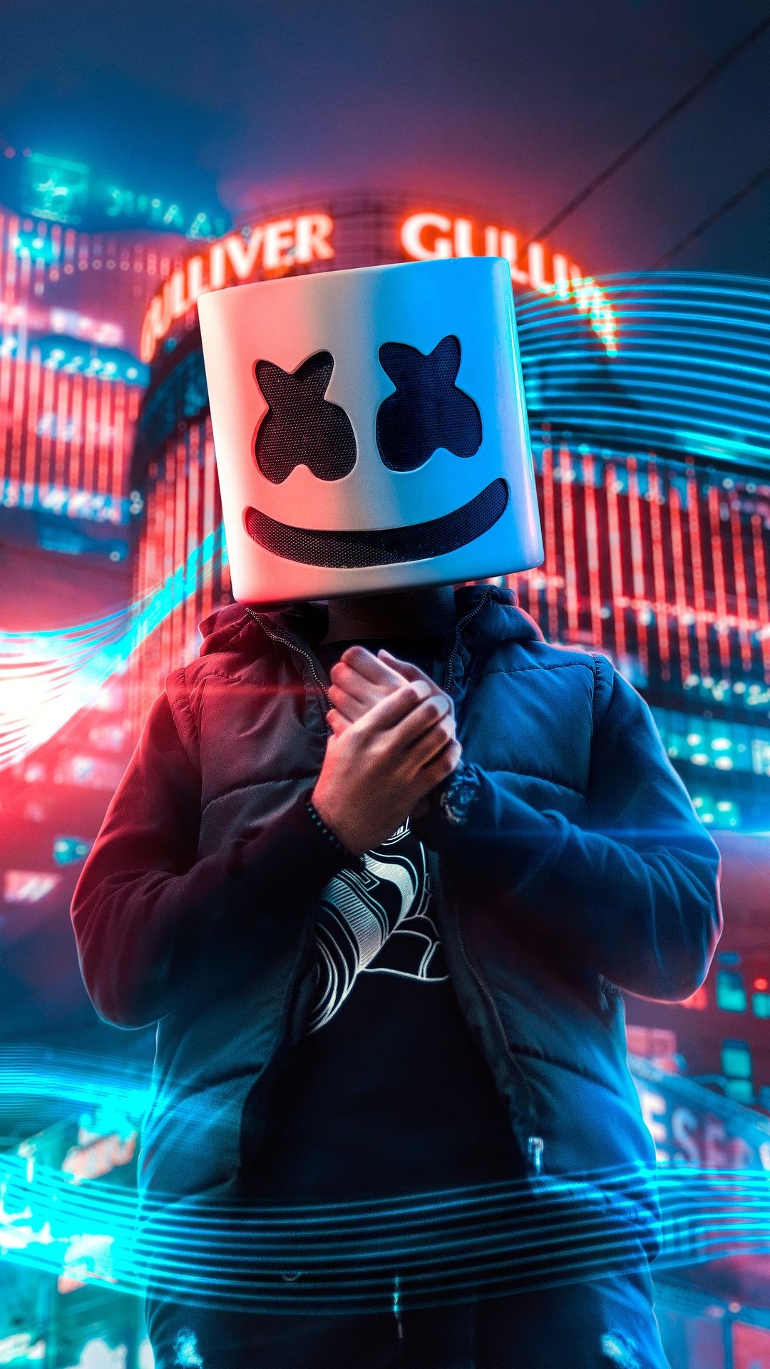 1080x1920 Marshmello Mask 4k Wallpaper, Phone