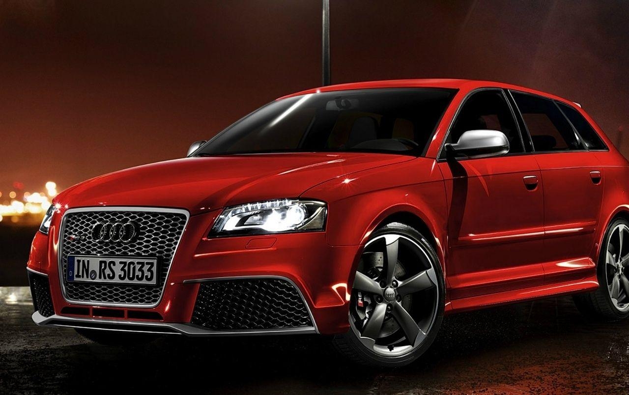 1280x810 Red Audi RS3 Sportback Night Photo wallpaper. Red Audi RS3, Desktop