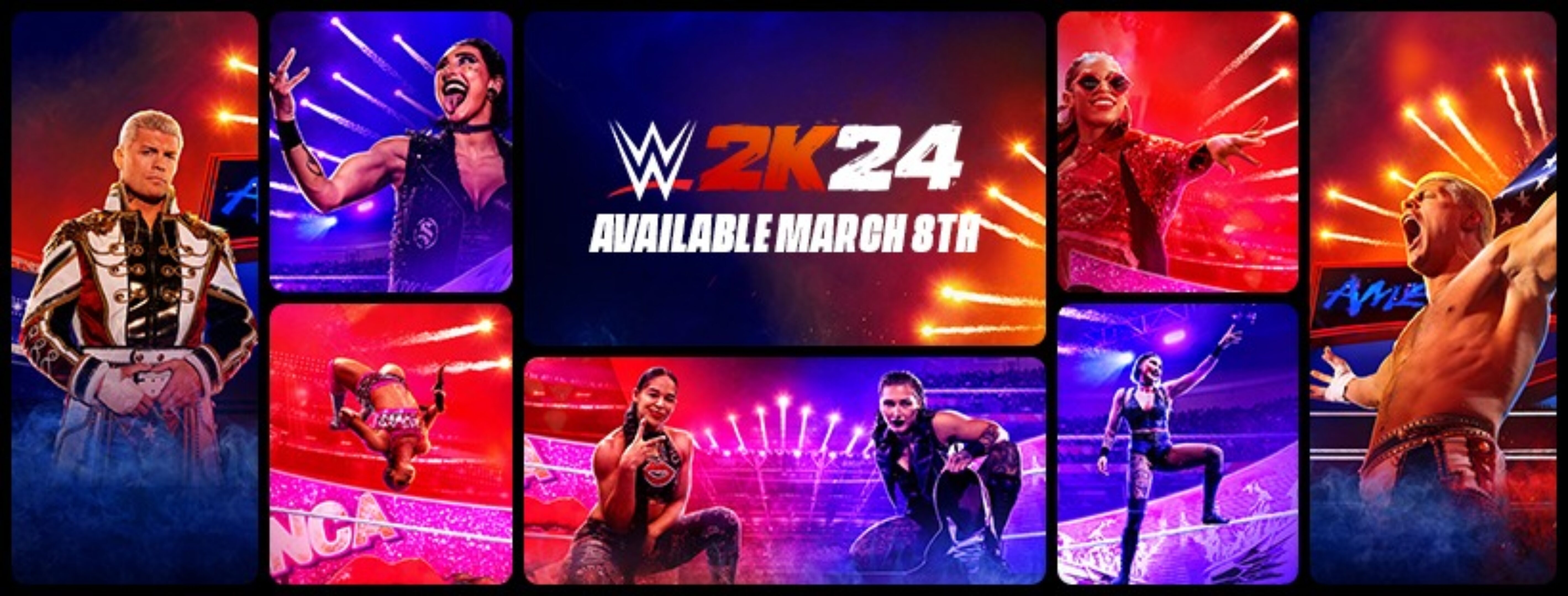 5680x2160 WWE 2K24 Cover and Details Revealed, Dual Screen