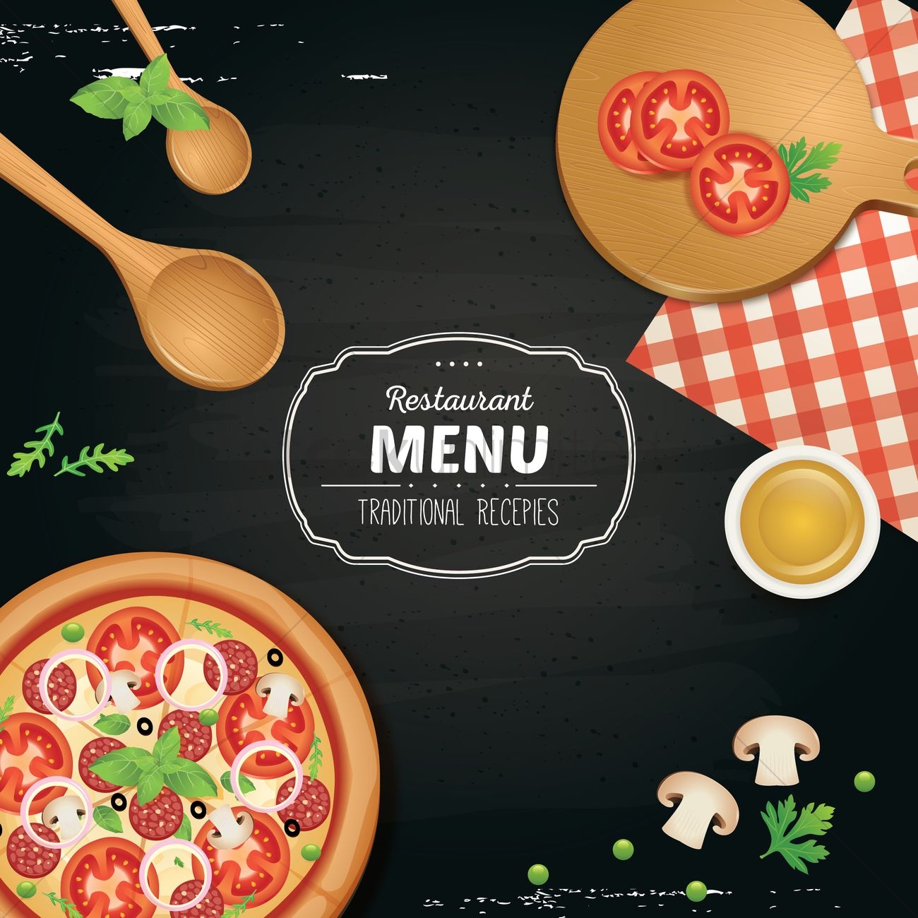 1300x1300 Restaurant menu wallpaper Vector Image, Phone