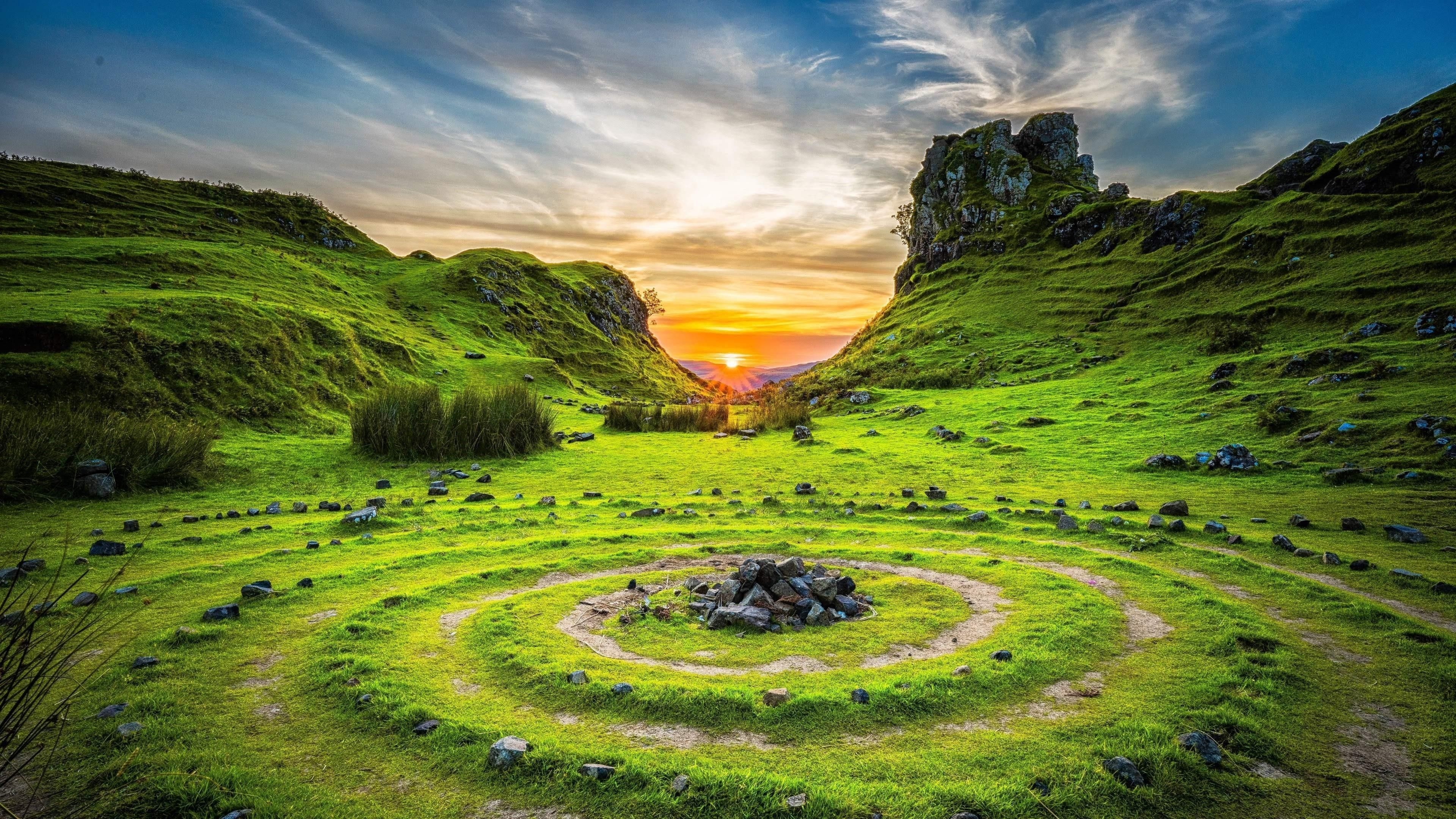 3840x2160 Wallpaper Fairy Glen, Isle of Skye, Scotland, Europe, nature, 4k, Nature, Desktop