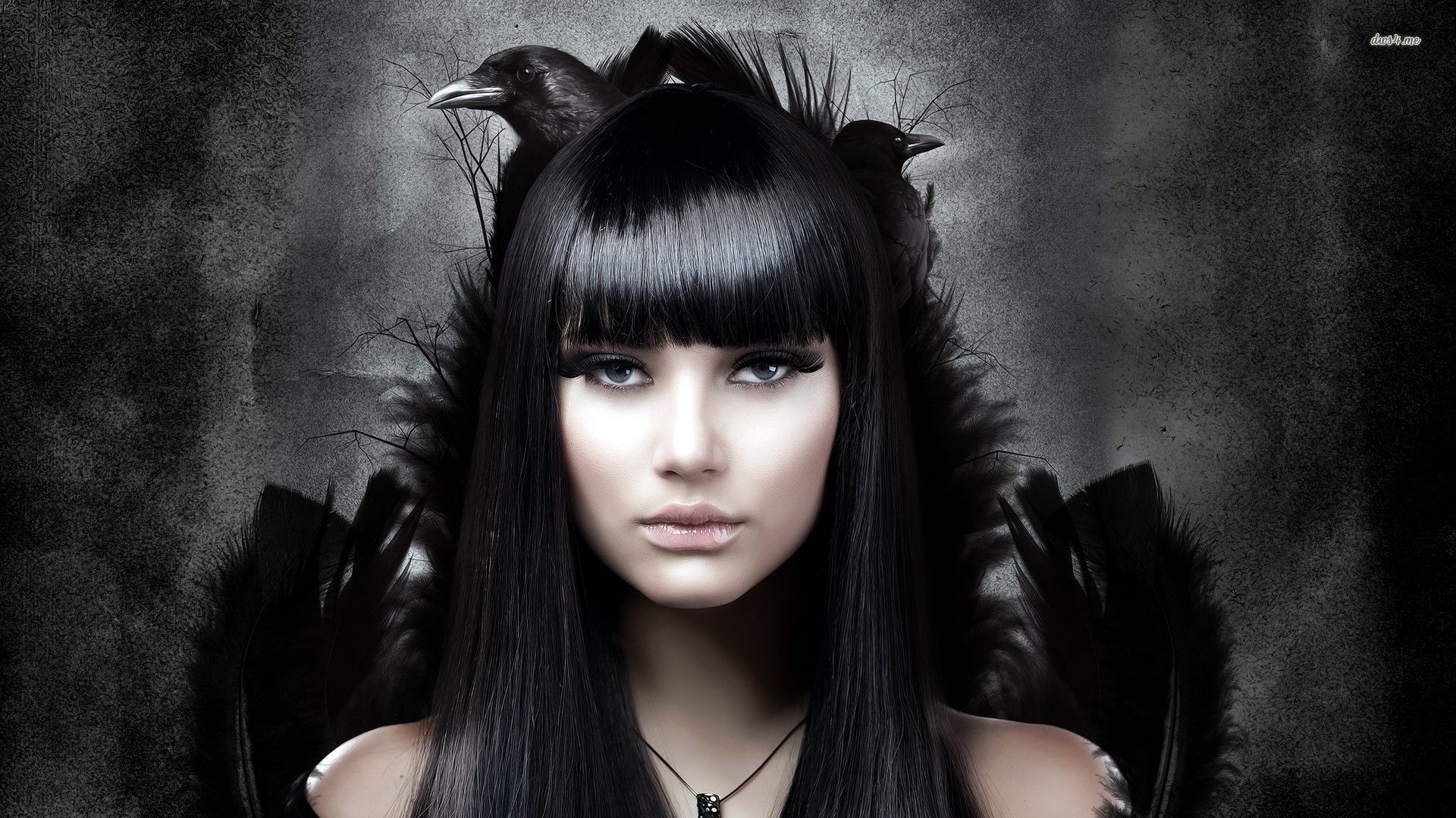 1920x1080 Goth girl with her raven HD wallpaper. Gothic hairstyles, Gothic, Desktop