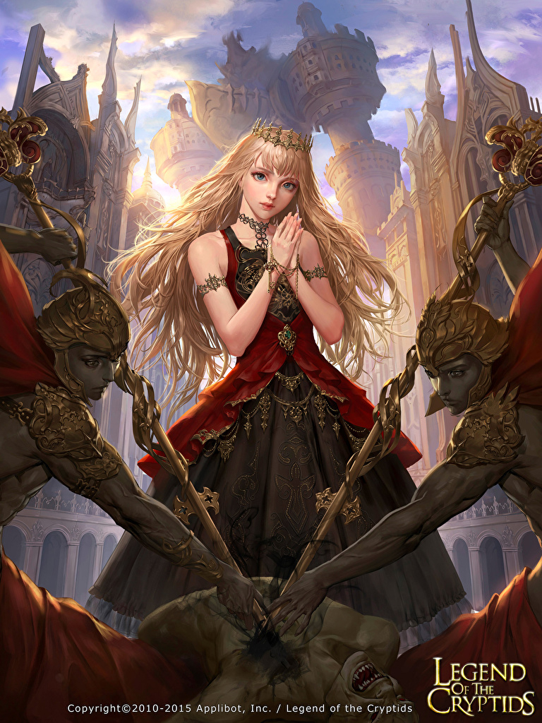 770x1030 Desktop Wallpaper Legend of the Cryptids Crown Blonde girl Warriors, Phone