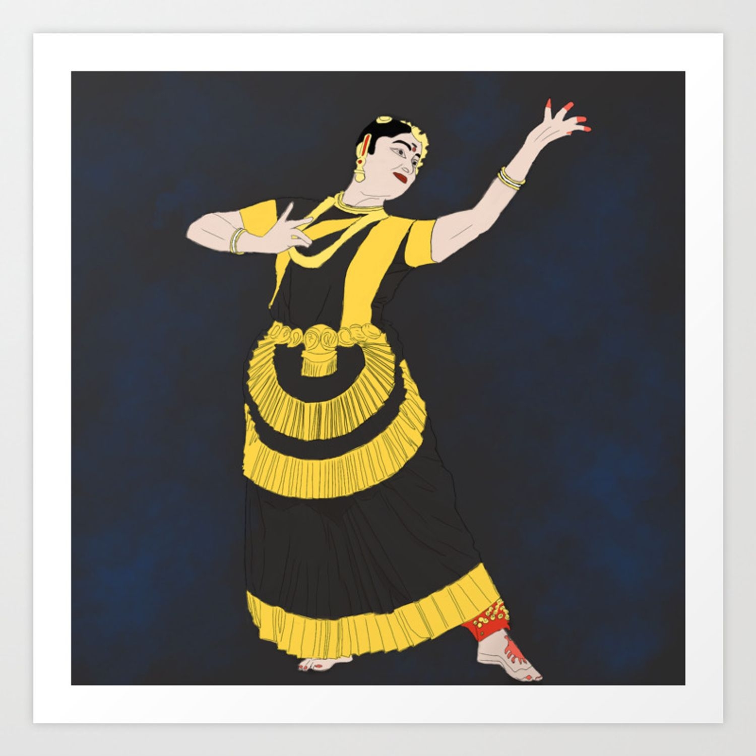 1500x1500 Mohiniyattam Classical Dance Kerala India Art Print, Phone