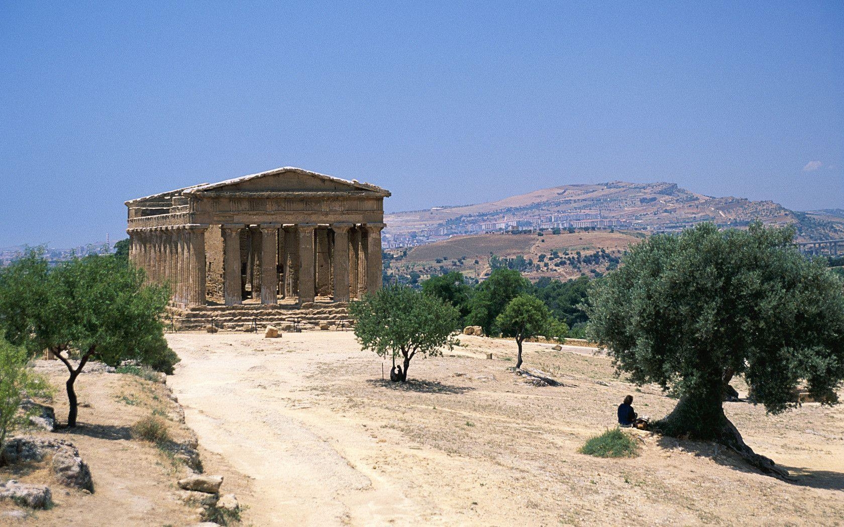 1680x1050 Temple of Concordia Agrigento, Sicily, Italy widescreen wallpaper, Desktop