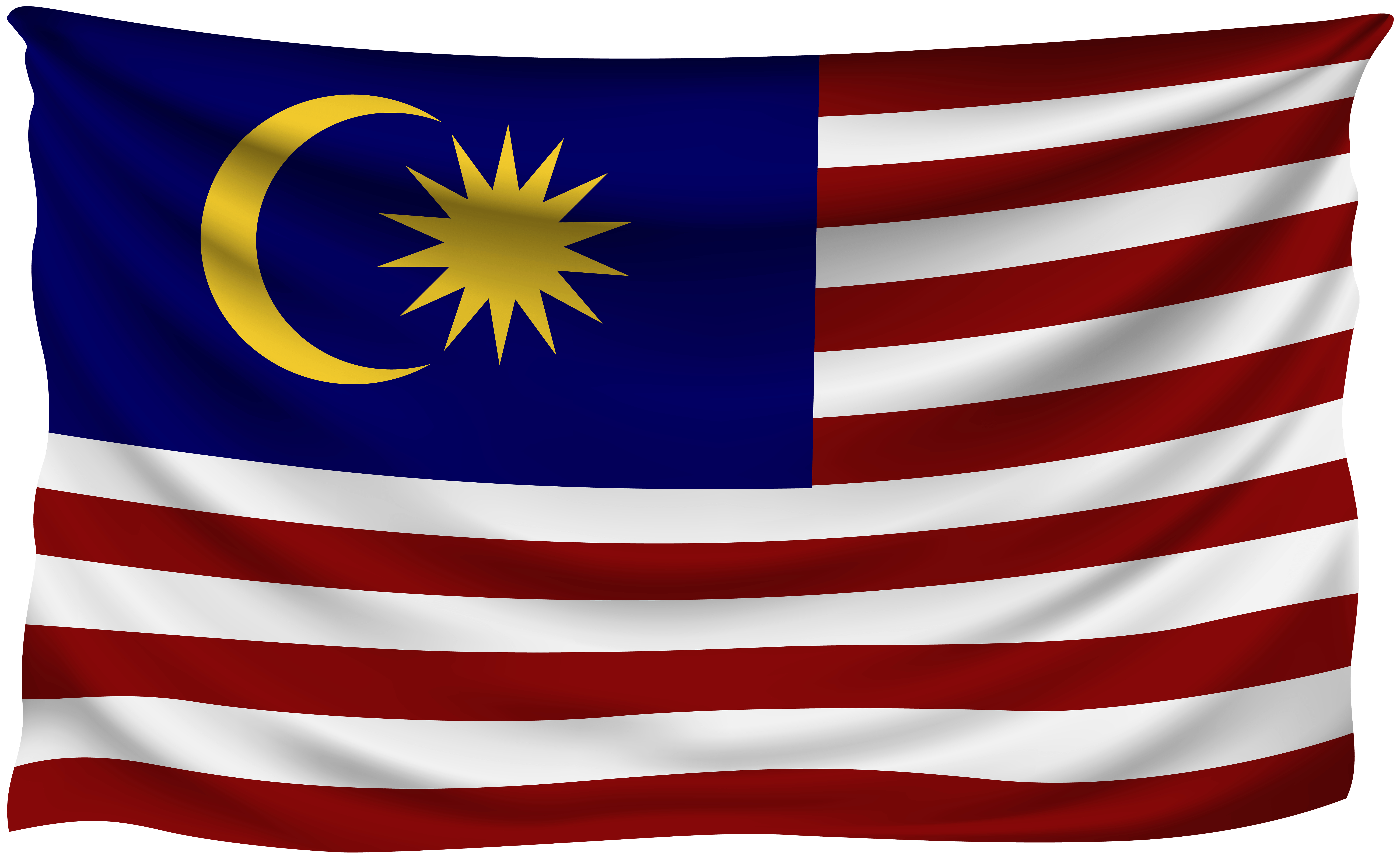 8000x4910 Malaysia Wrinkled Flag Quality Image, Desktop