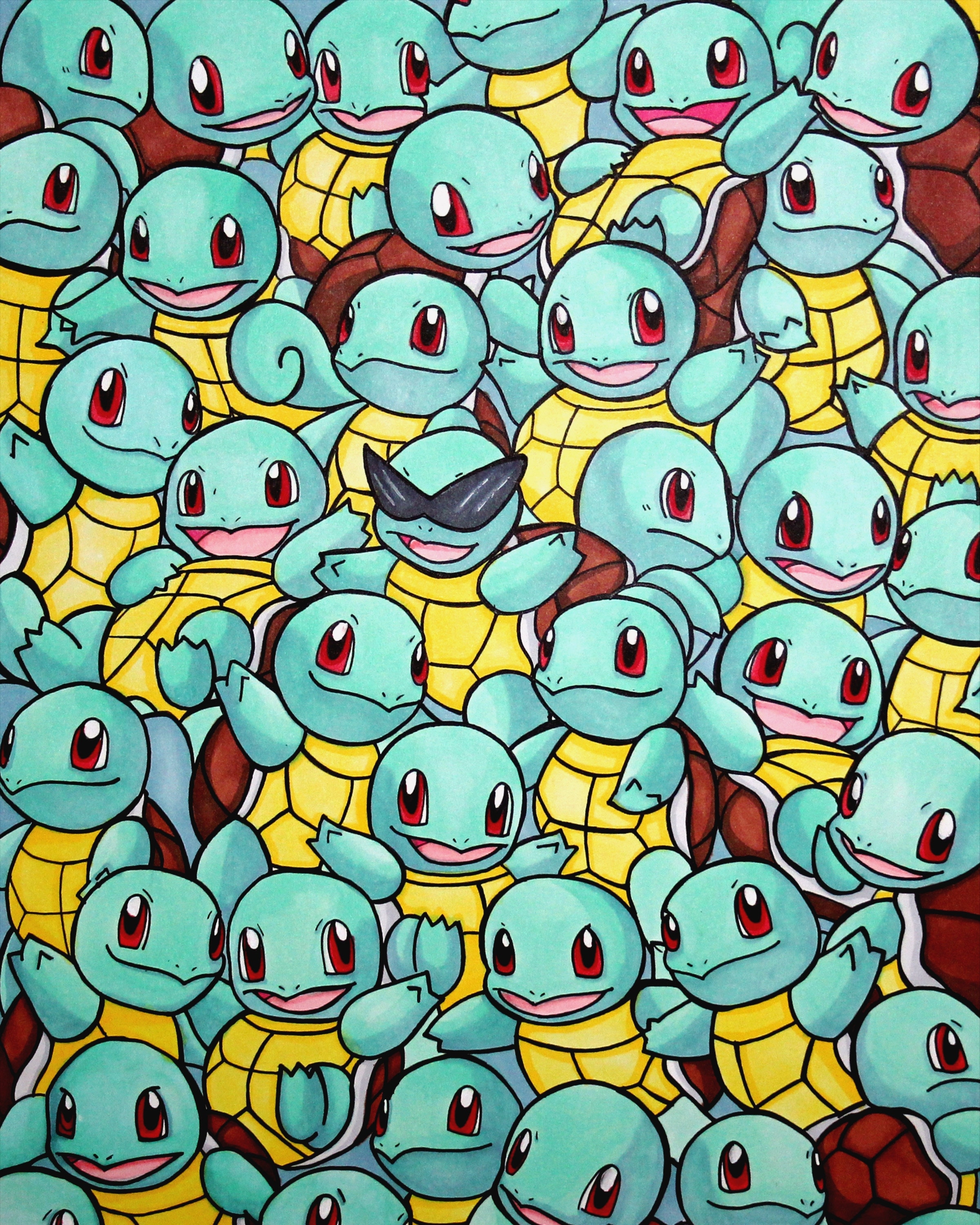 2400x3000 DIGITAL Pokémon Squirtle Squad Print, Phone