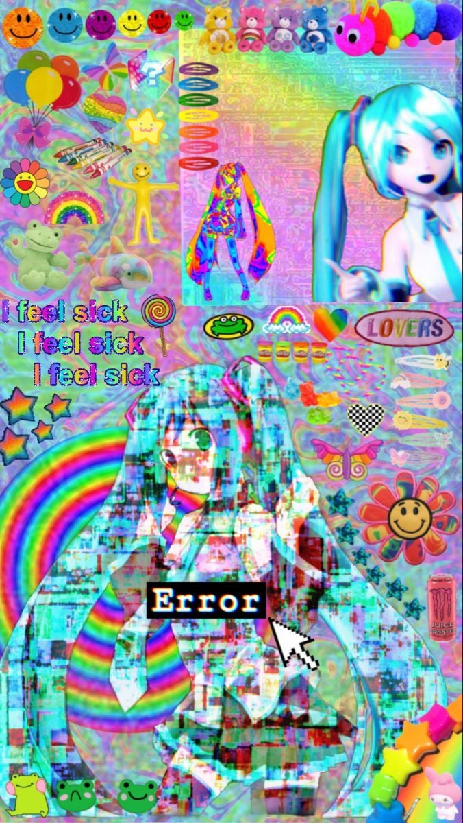 680x1200 Hatsune miku glitchcore kidcore aesthetic wallpaper. Glitchcore wallpaper, Kidcore aesthetic wallpaper, Anime wallpaper, Phone