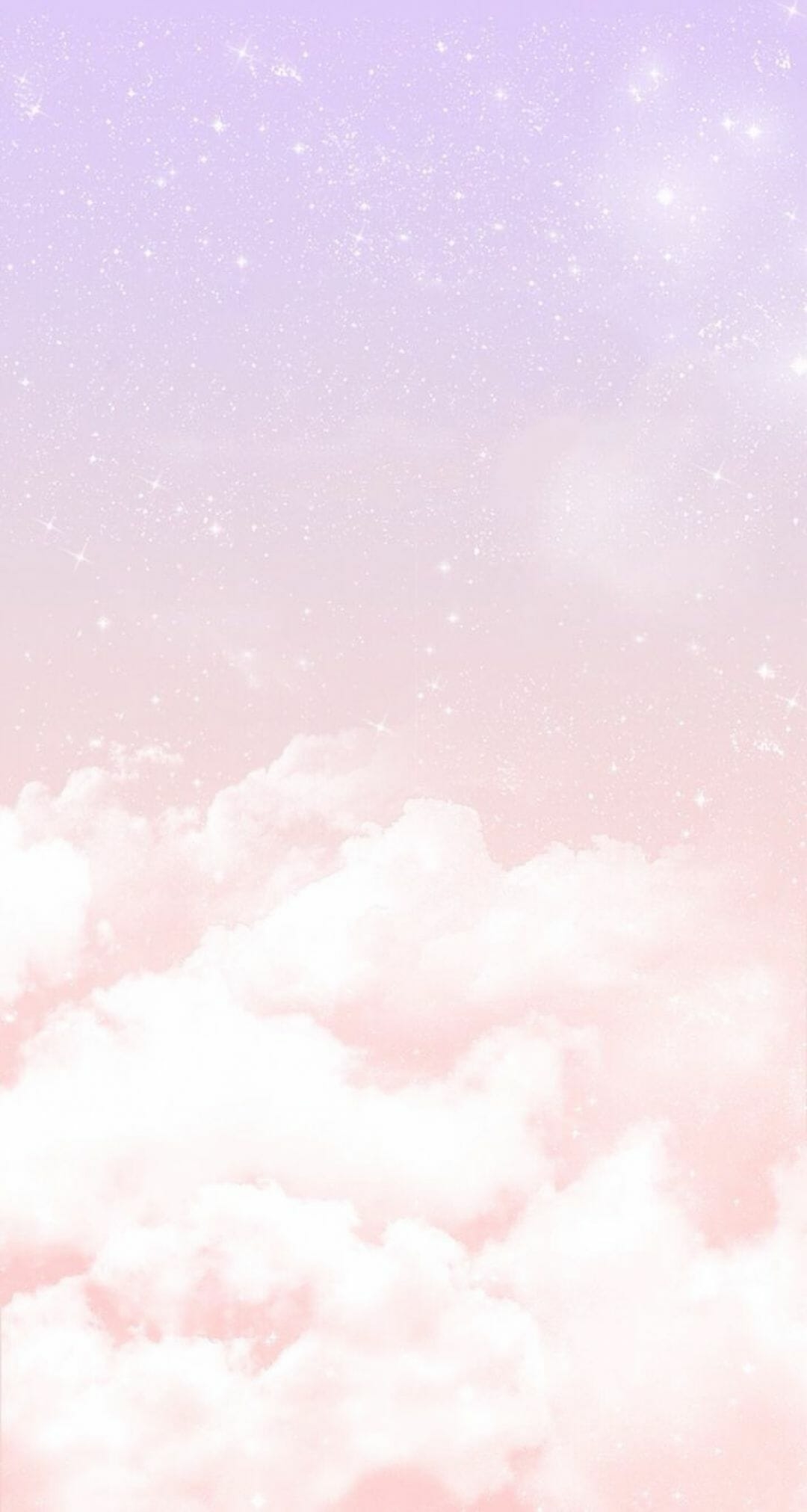 1080x2030 Pastel lilac pink clouds stars iphone wallpaper phone background (2022), Phone