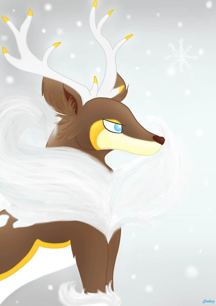 850x1200 Winter Sawsbuck wallpaper! Feel free to use <3. Pokemon, Phone