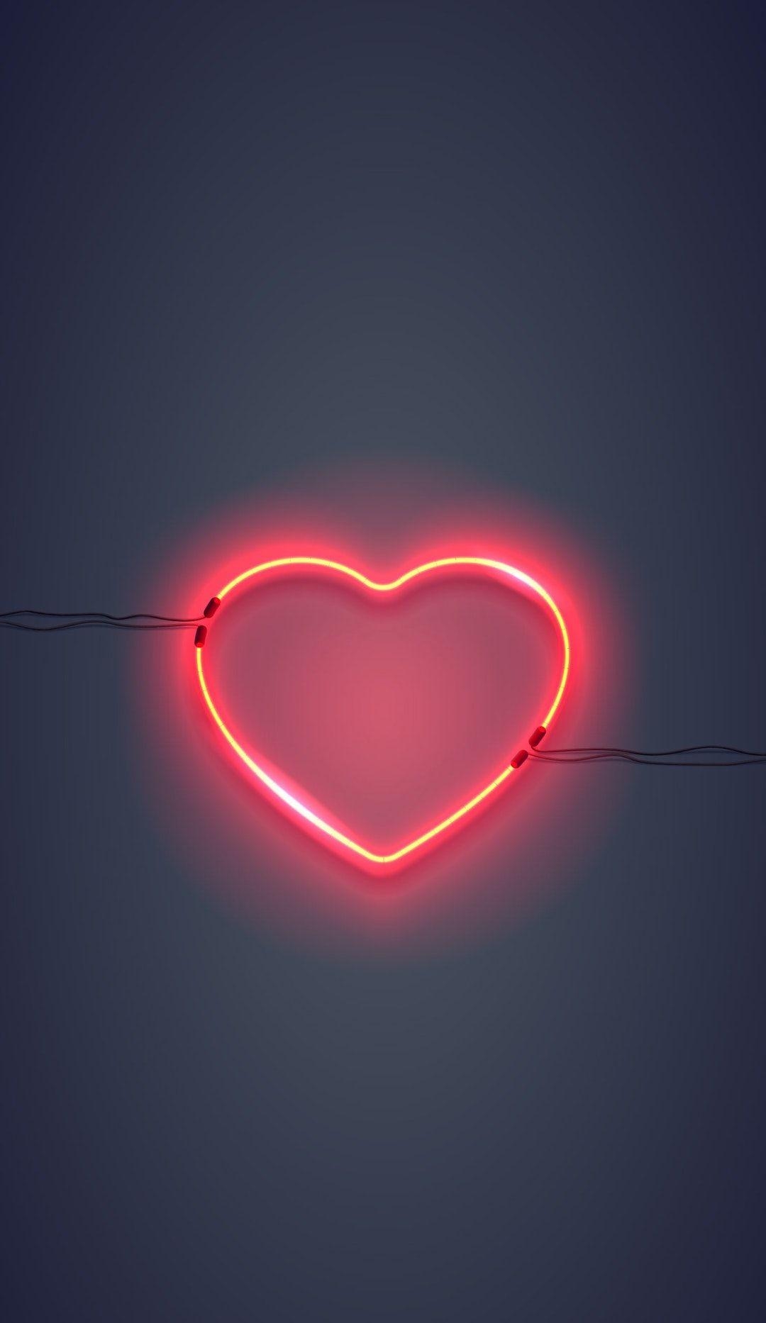 1080x1870 Download this free HD photo of heart, light, neon and red, Phone