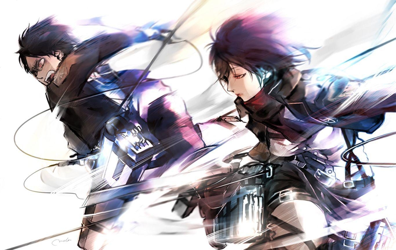 1370x870 Attack On Titan Eren and Mikasa Wallpaper Free Attack On, Desktop