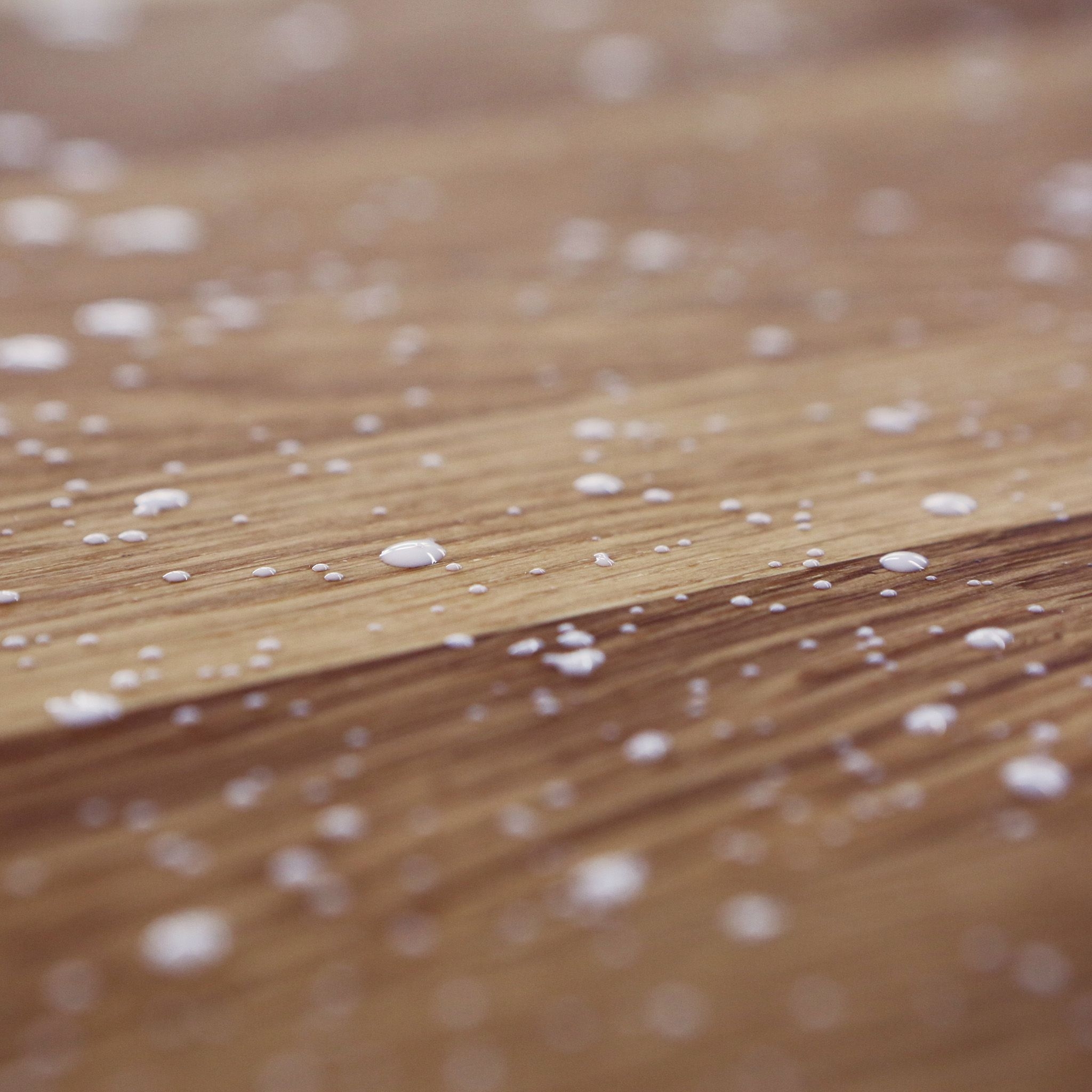 2050x2050 Small White Drops on a Wooden Table iPad Wallpaper, Phone